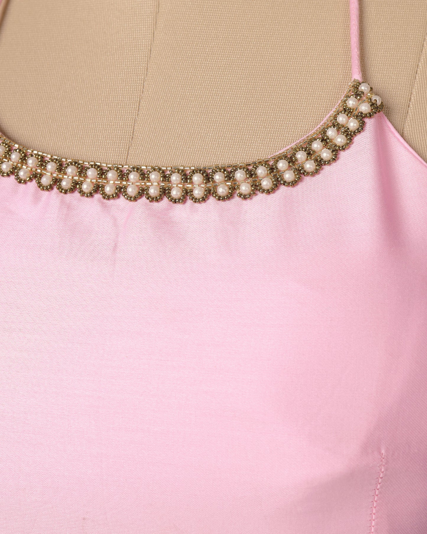 Premium Pearl Hand Work Pink Cotton Blouse