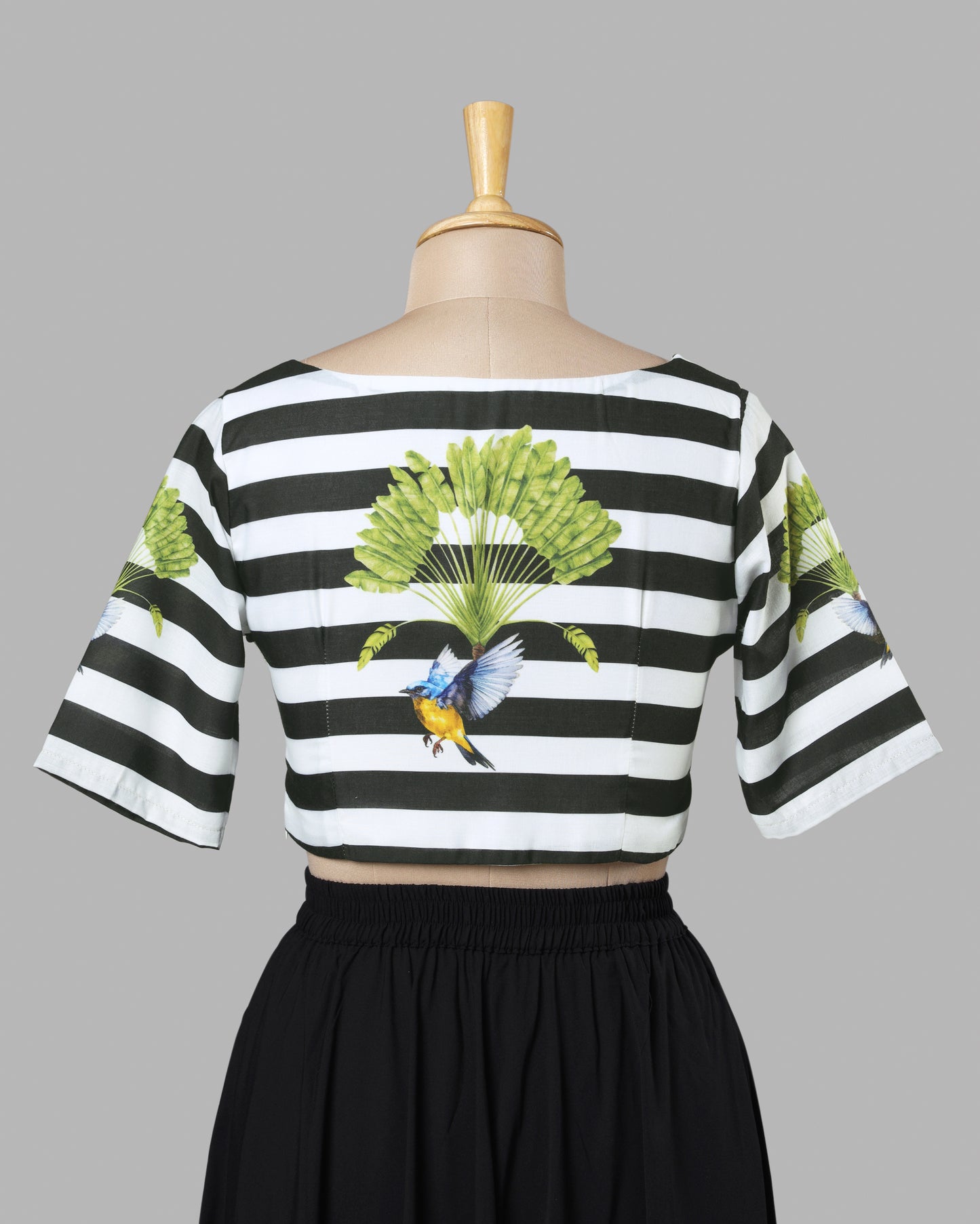 Dark Wave Striped Crepe Blouse | Lightweight Comfort | Bold Look