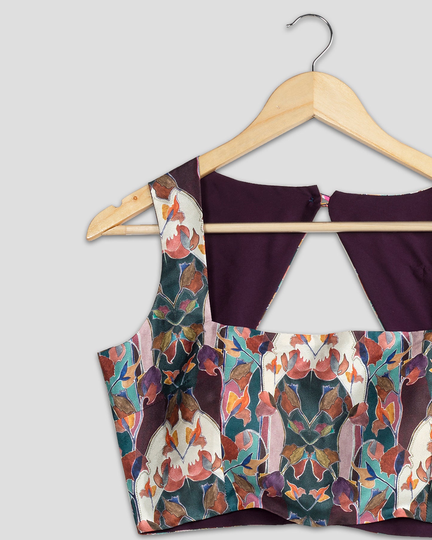 Vintage Floral Silk Blouse