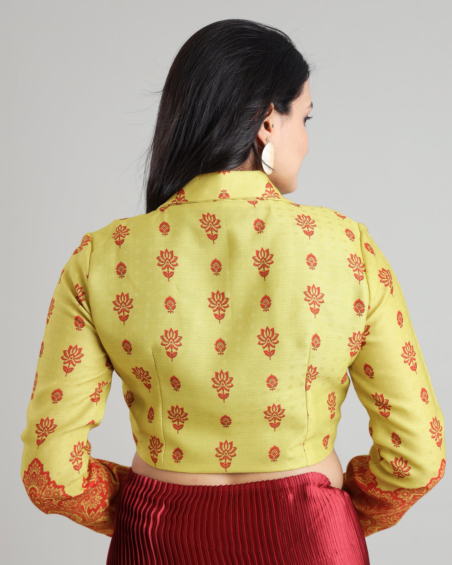 Stylish Fusion Ethnic Pasmina Blouse For Women