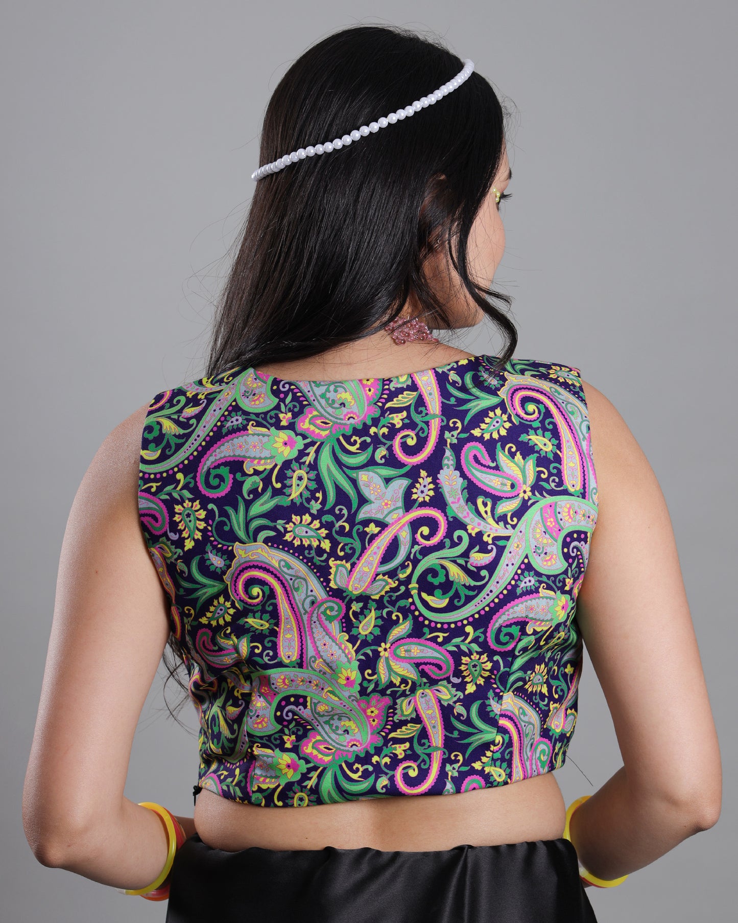 Strike a Pose In Neon: Paisley Print Blouse