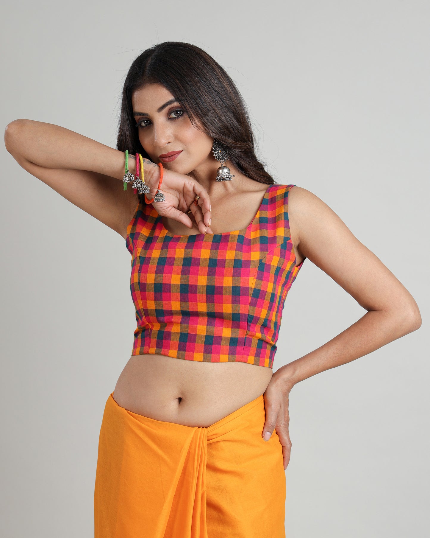 Check Mate: Sleeveless Blouse That Wins Every Look