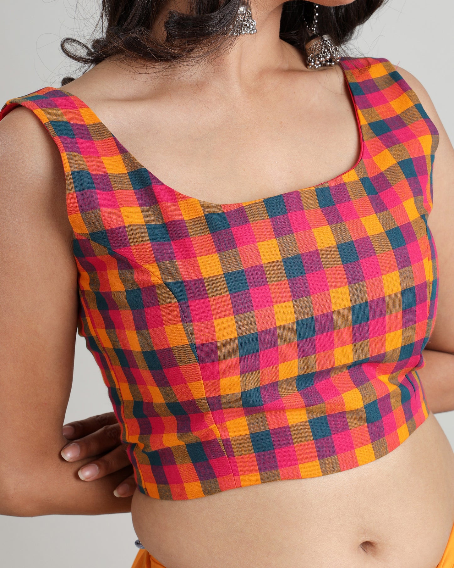 Check Mate: Sleeveless Blouse That Wins Every Look