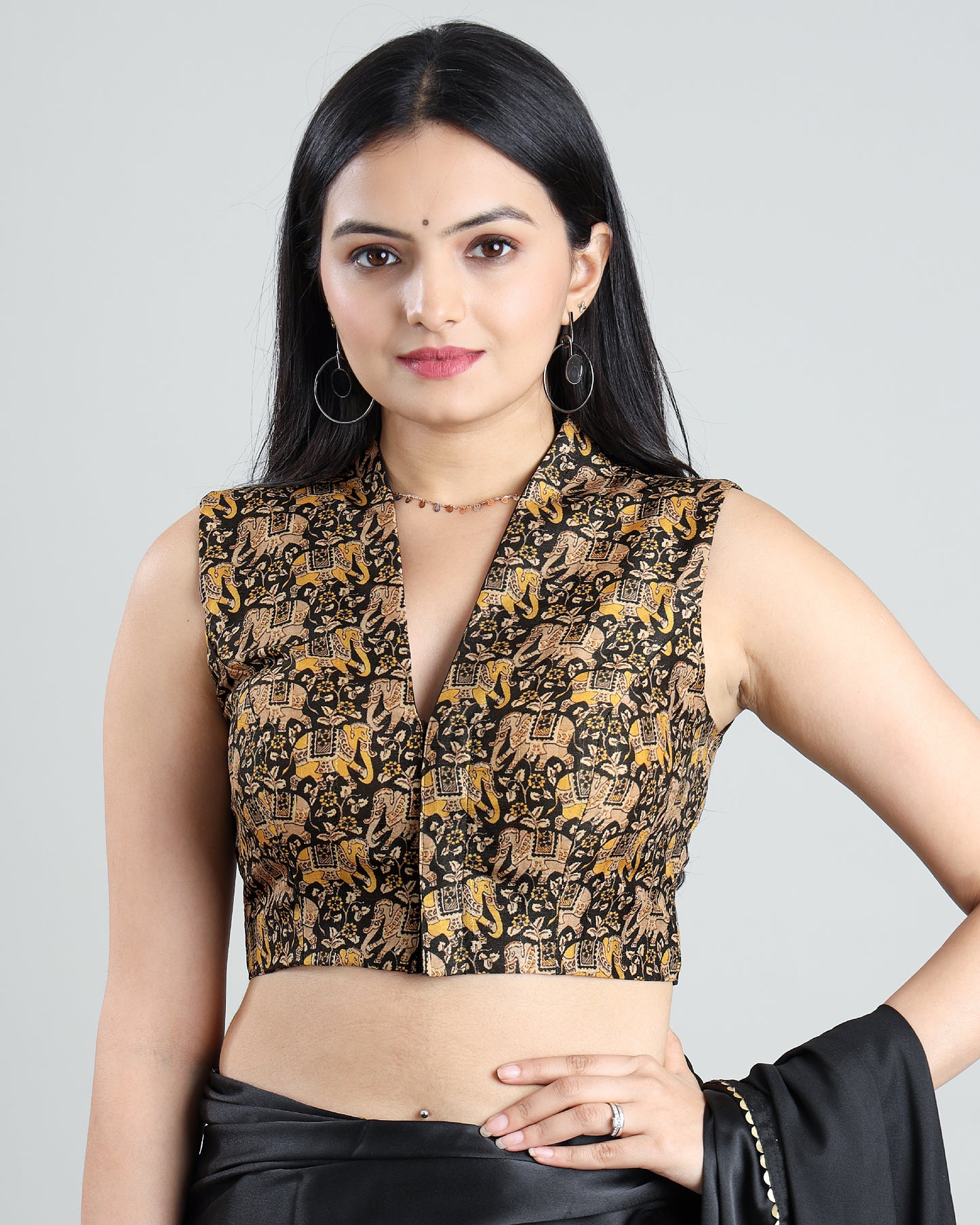Art Meets Fashion: Kalamkrii Print Sleeveless Blouse