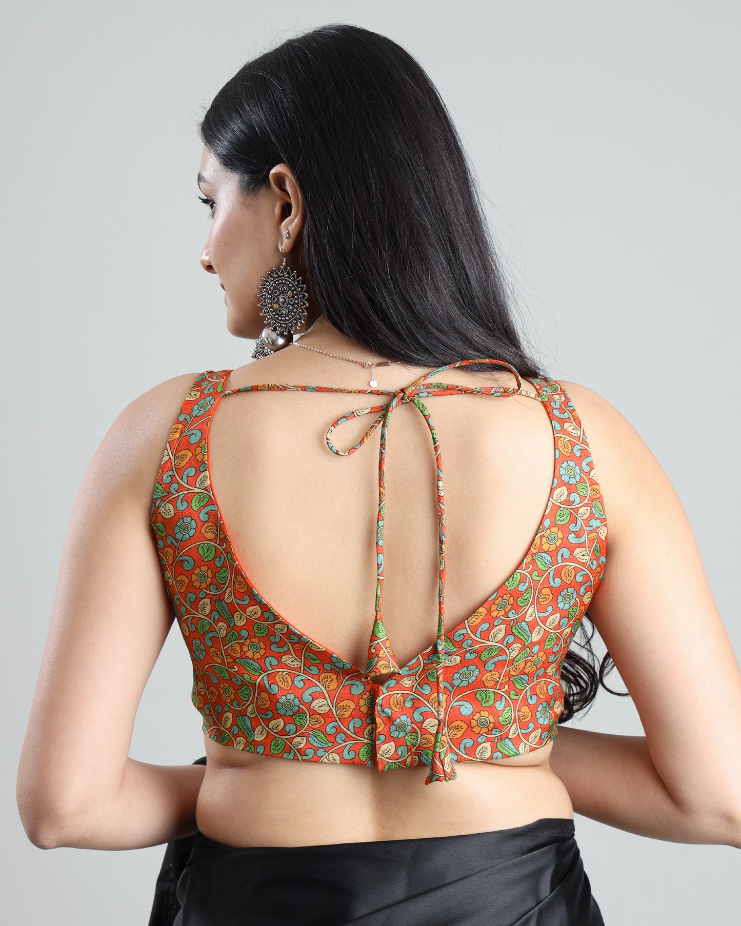 Silk Secrets: The Retro Kalamkrii Print Silk Blouse
