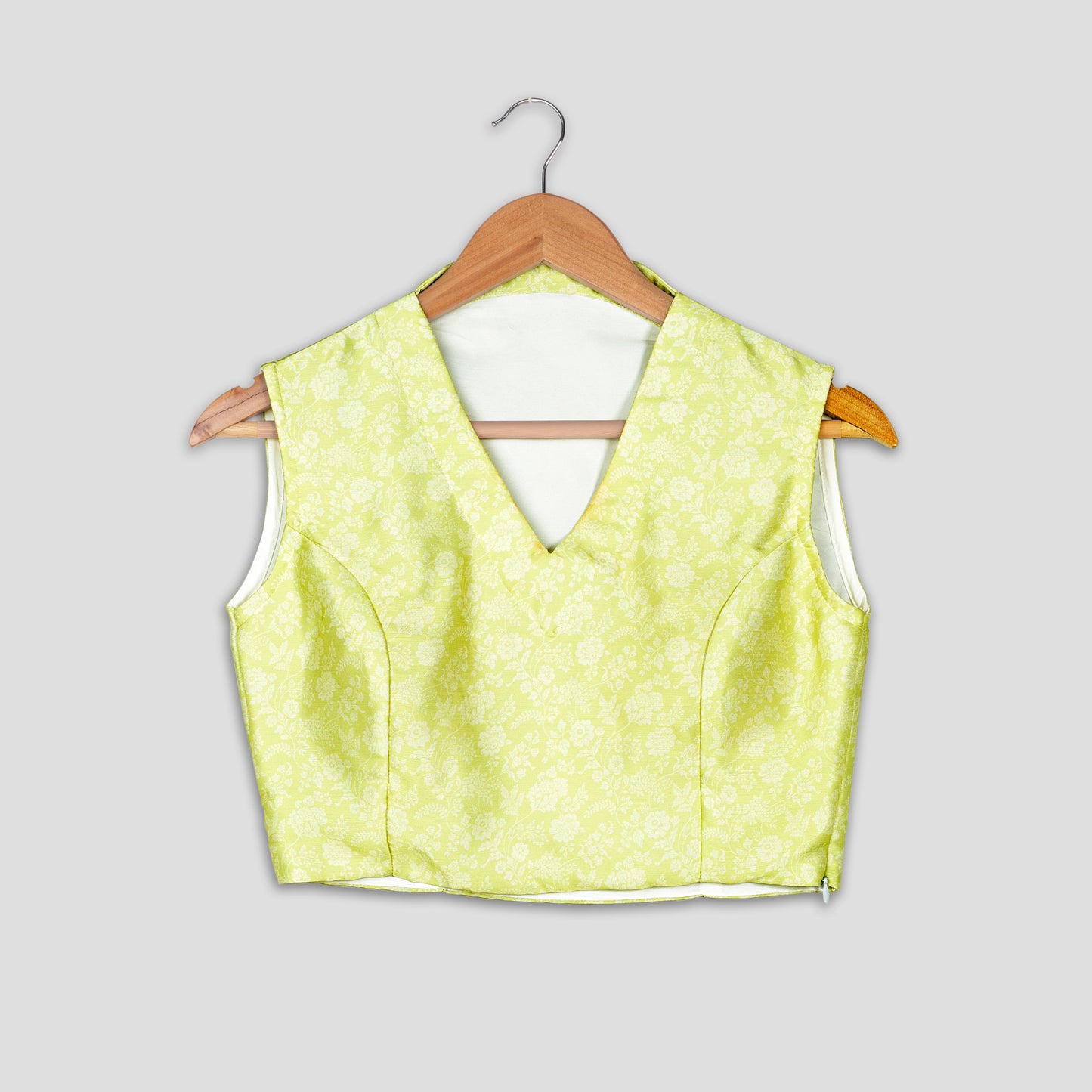Classic Yellow V Neck Sleeveless Blouse