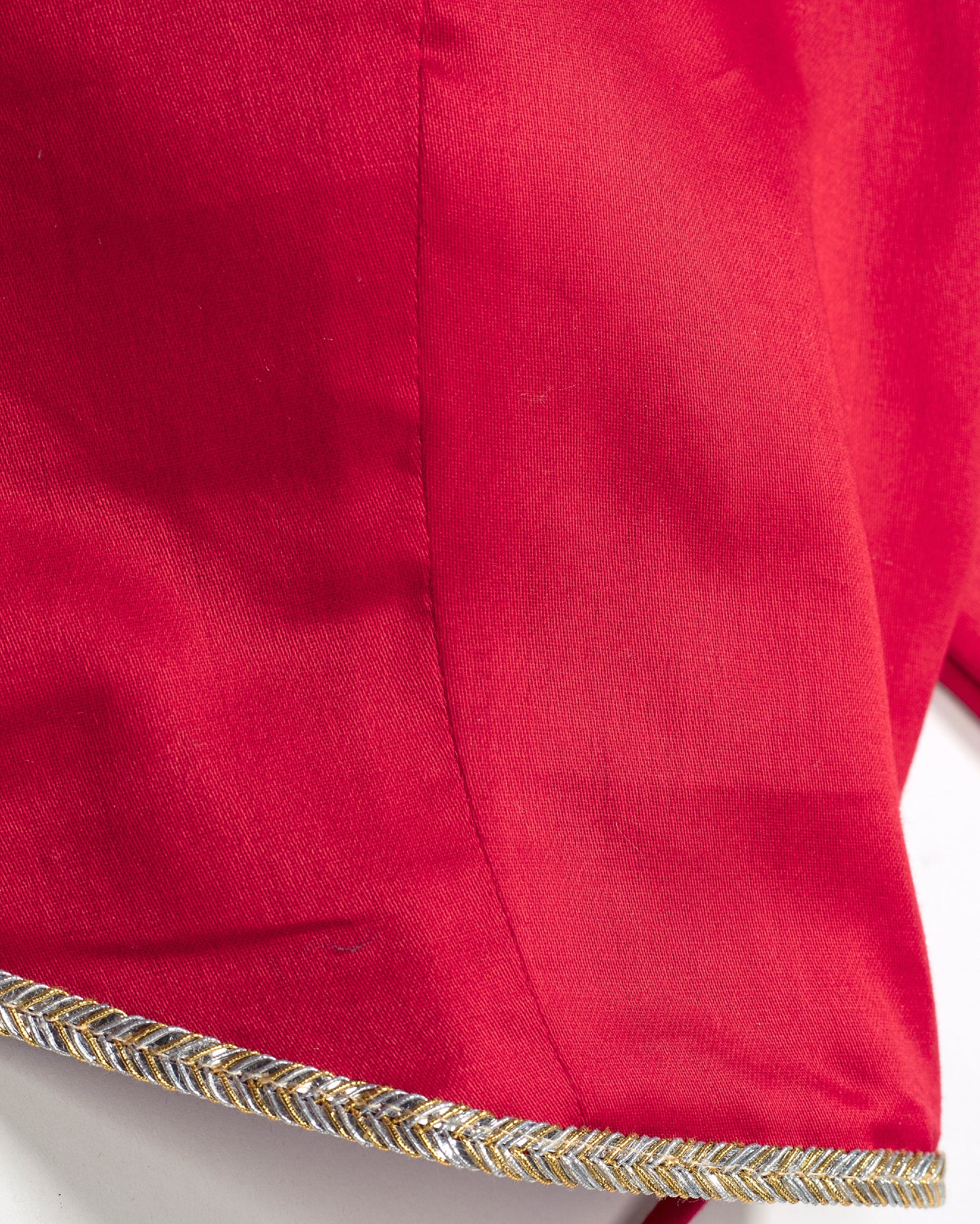 Candy Red Plain Lace Work Cotton Blouse
