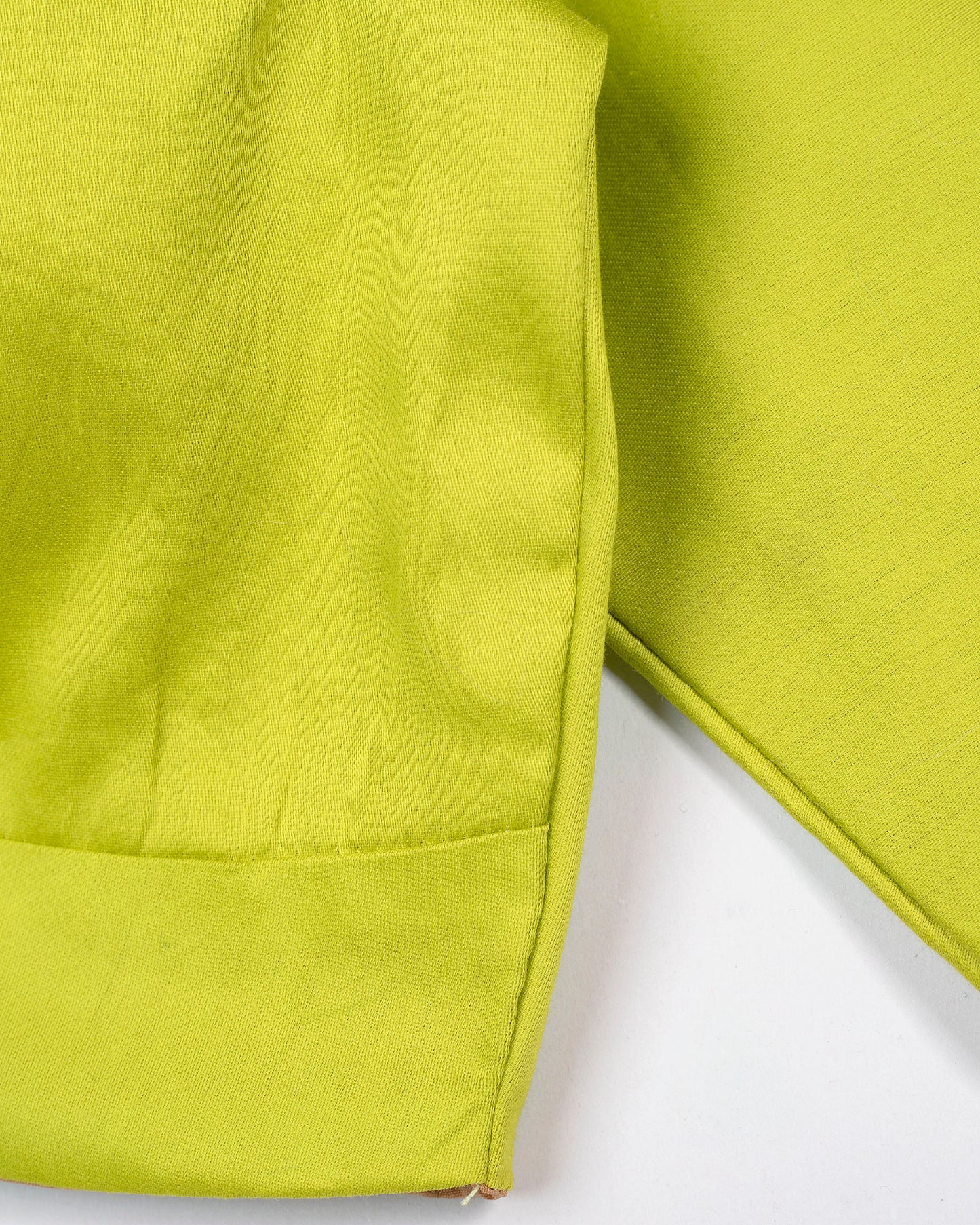 Plain Green V Neck Cotton Blouse
