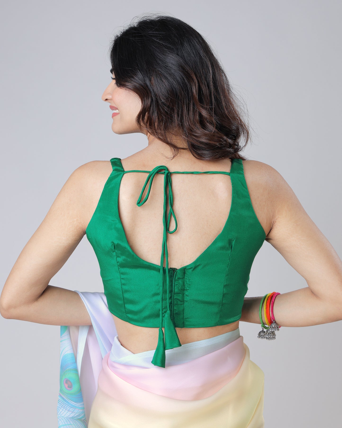 Classic Pine Green V Neck Sleeveless Blouse