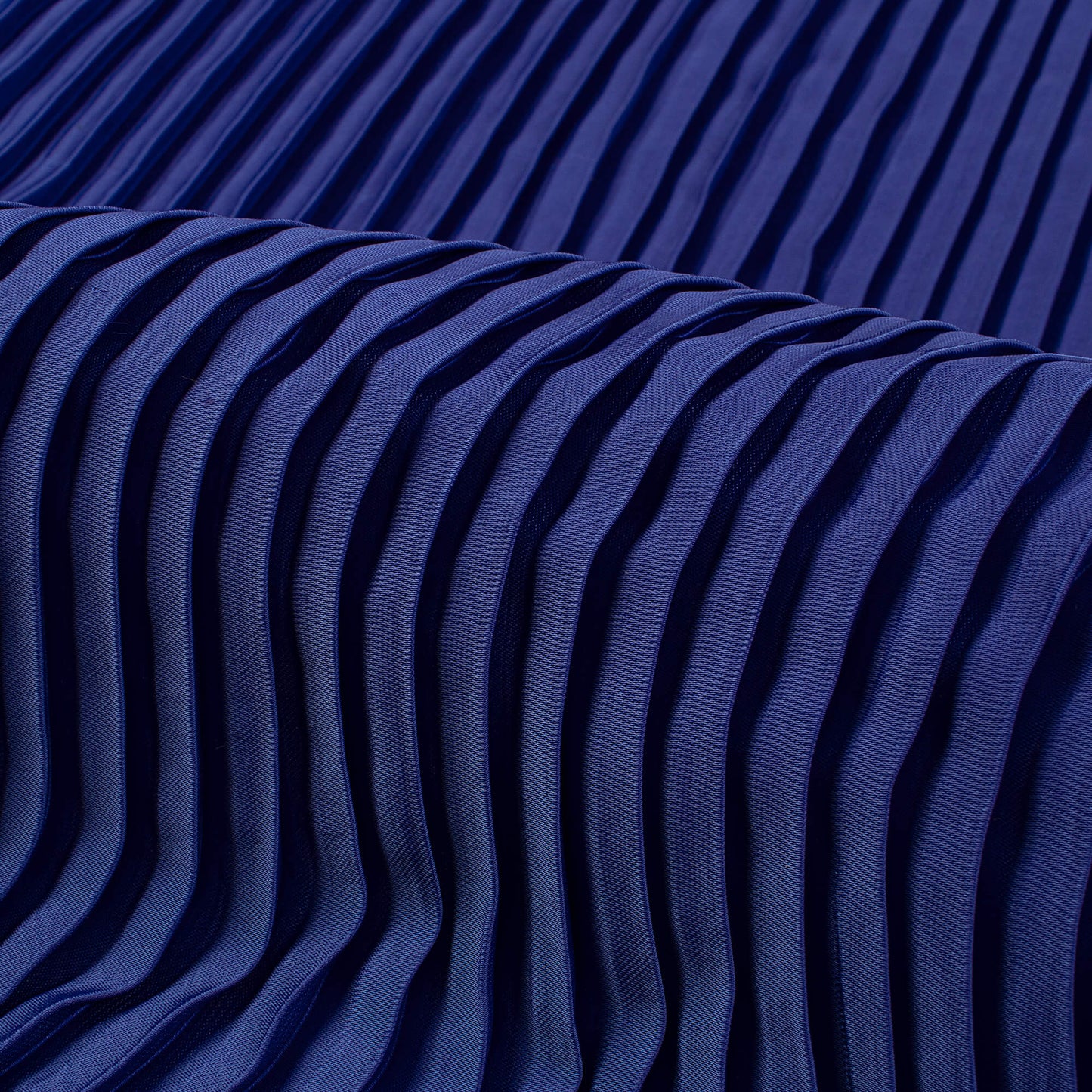 Classic Royal Blue Plain Pleated Imported Satin Fabric