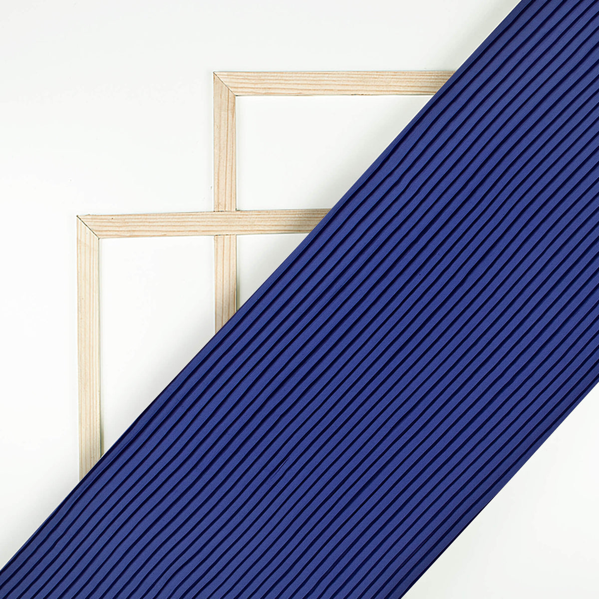 Classic Royal Blue Plain Pleated Imported Satin Fabric