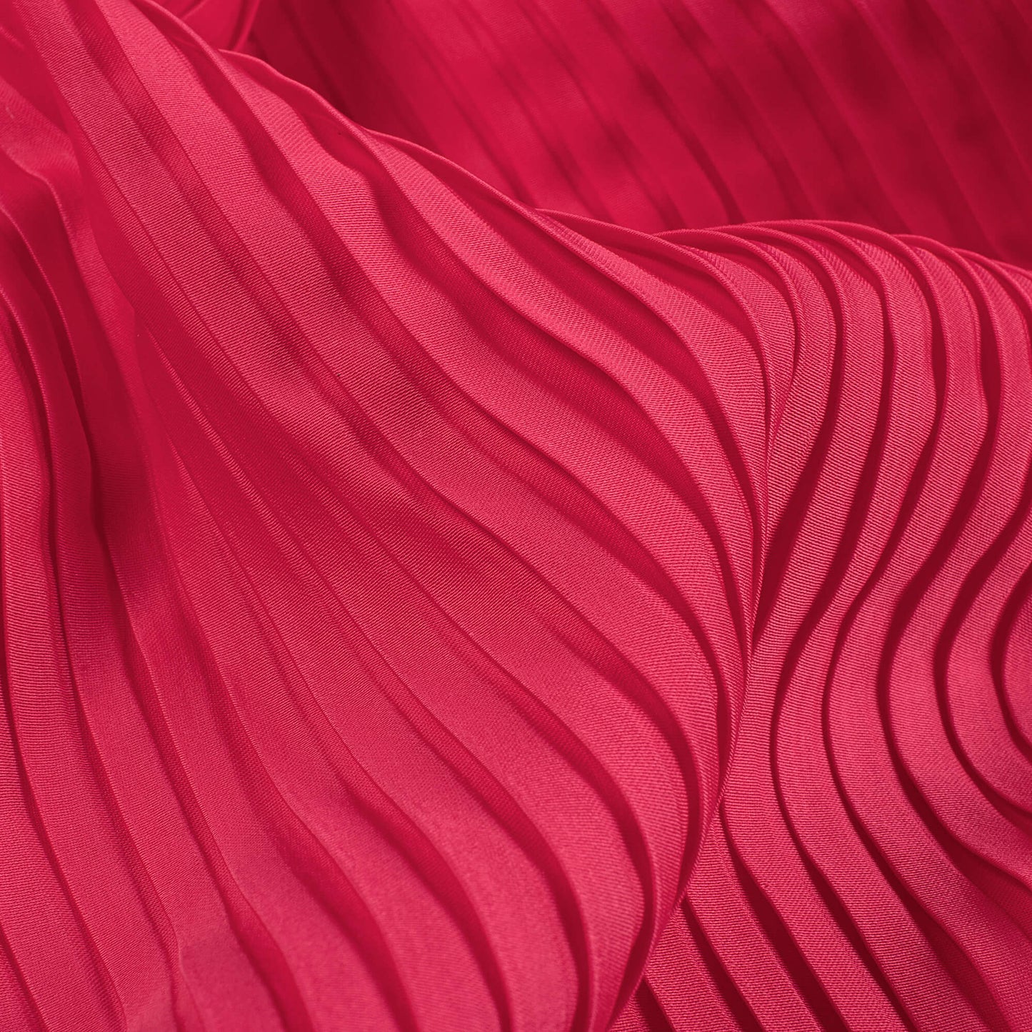 Classic Hot Pink Plain Pleated Imported Satin Fabric