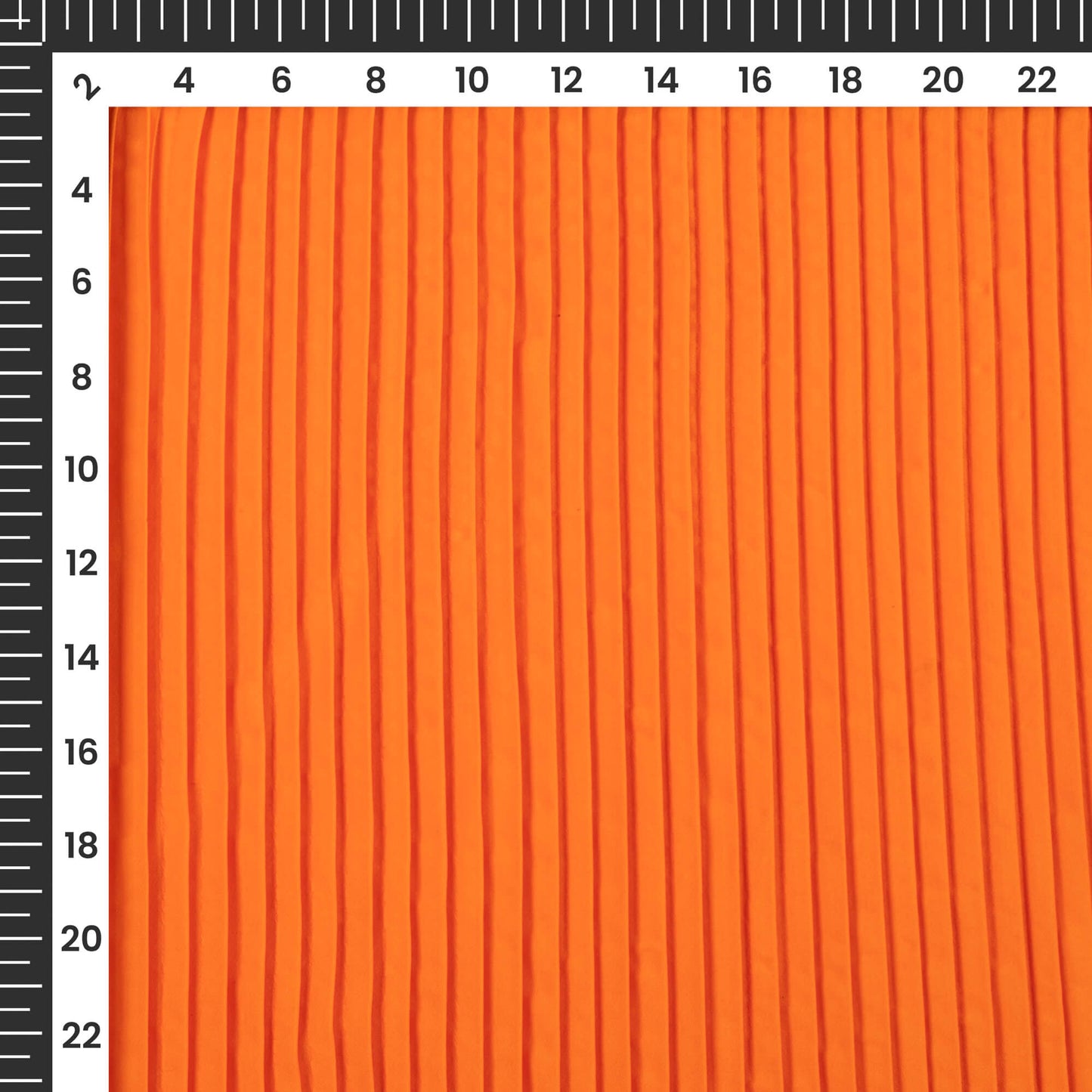 Classic Apricot Orange Plain Pleated Imported Satin Fabric