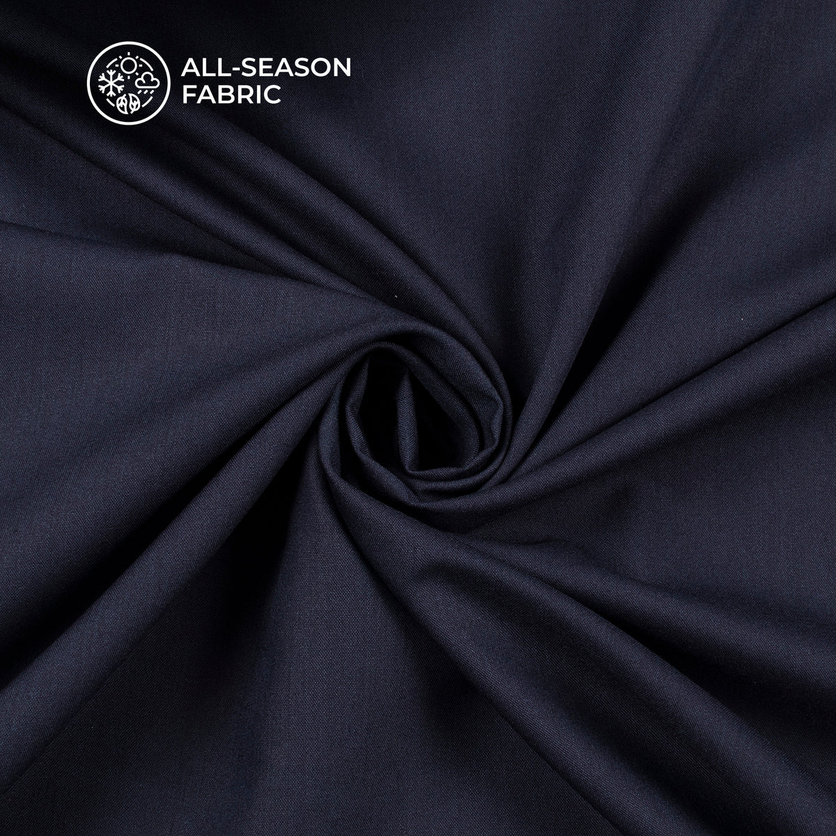 Navy Blue Plain Soft Touch Cotton Shirting Fabric (Width 58 Inches)