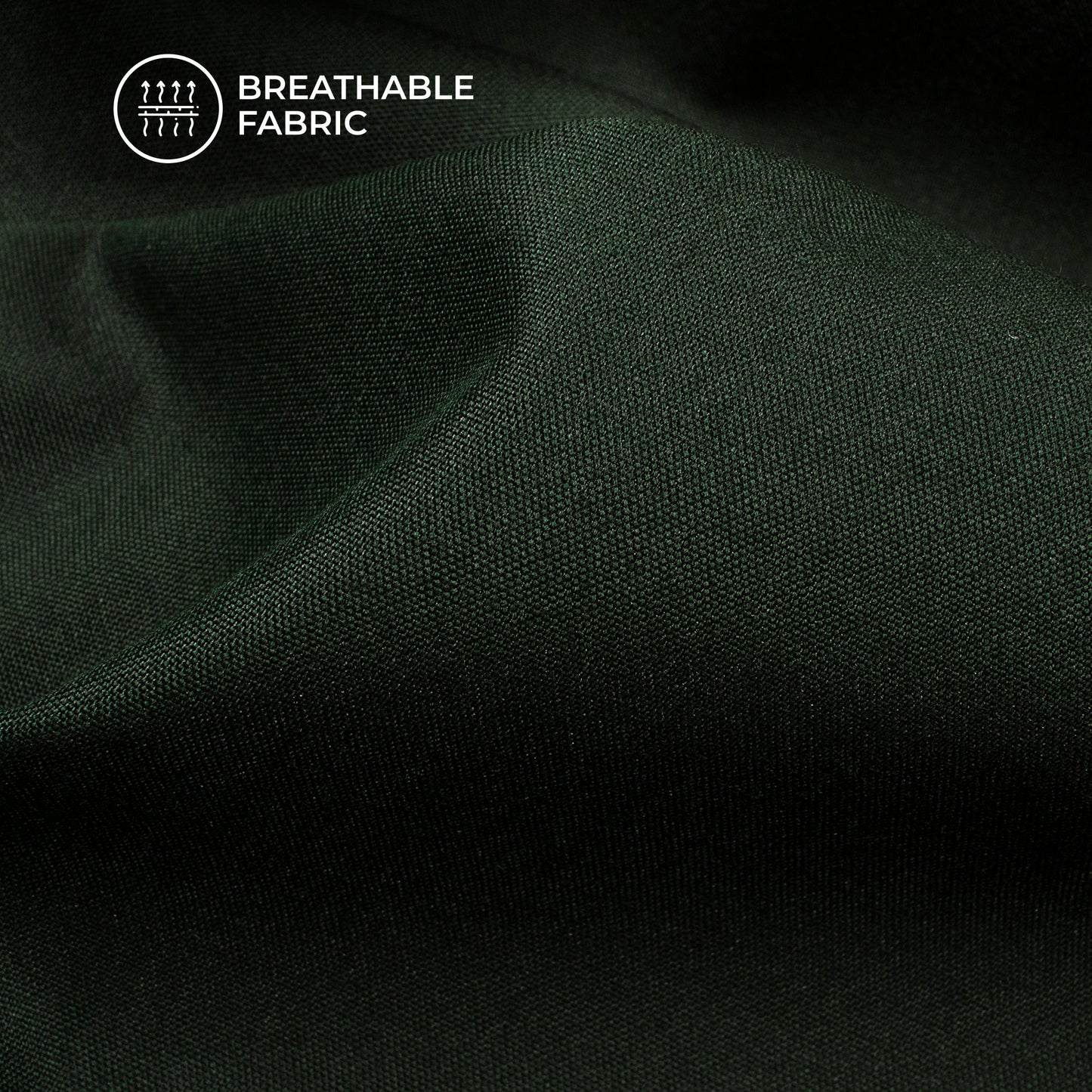 Dark Green Plain Soft Touch Cotton Shirting Fabric (Width 58 Inches)