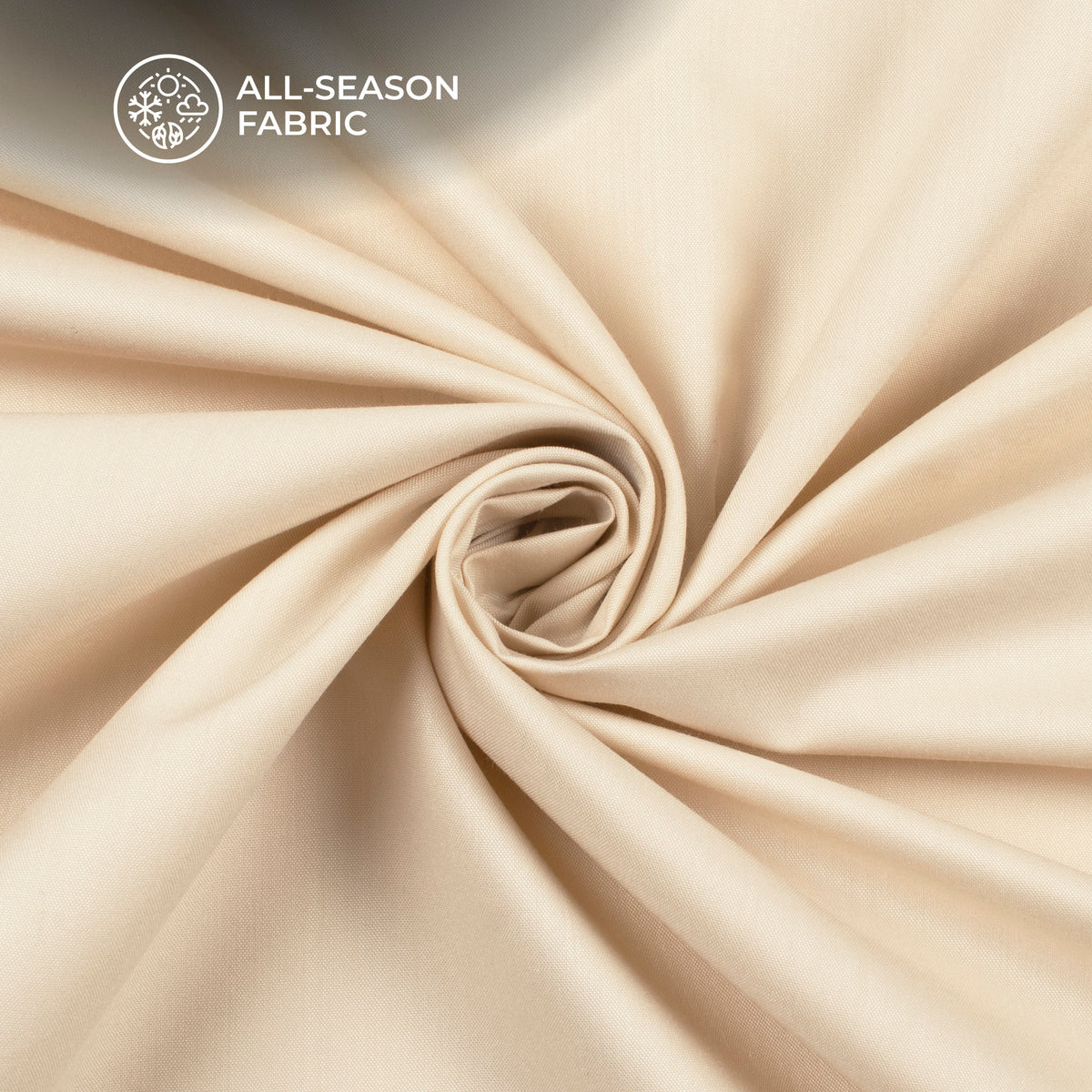 Beige Cream Plain Soft Touch Cotton Shirting Fabric (Width 58 Inches)