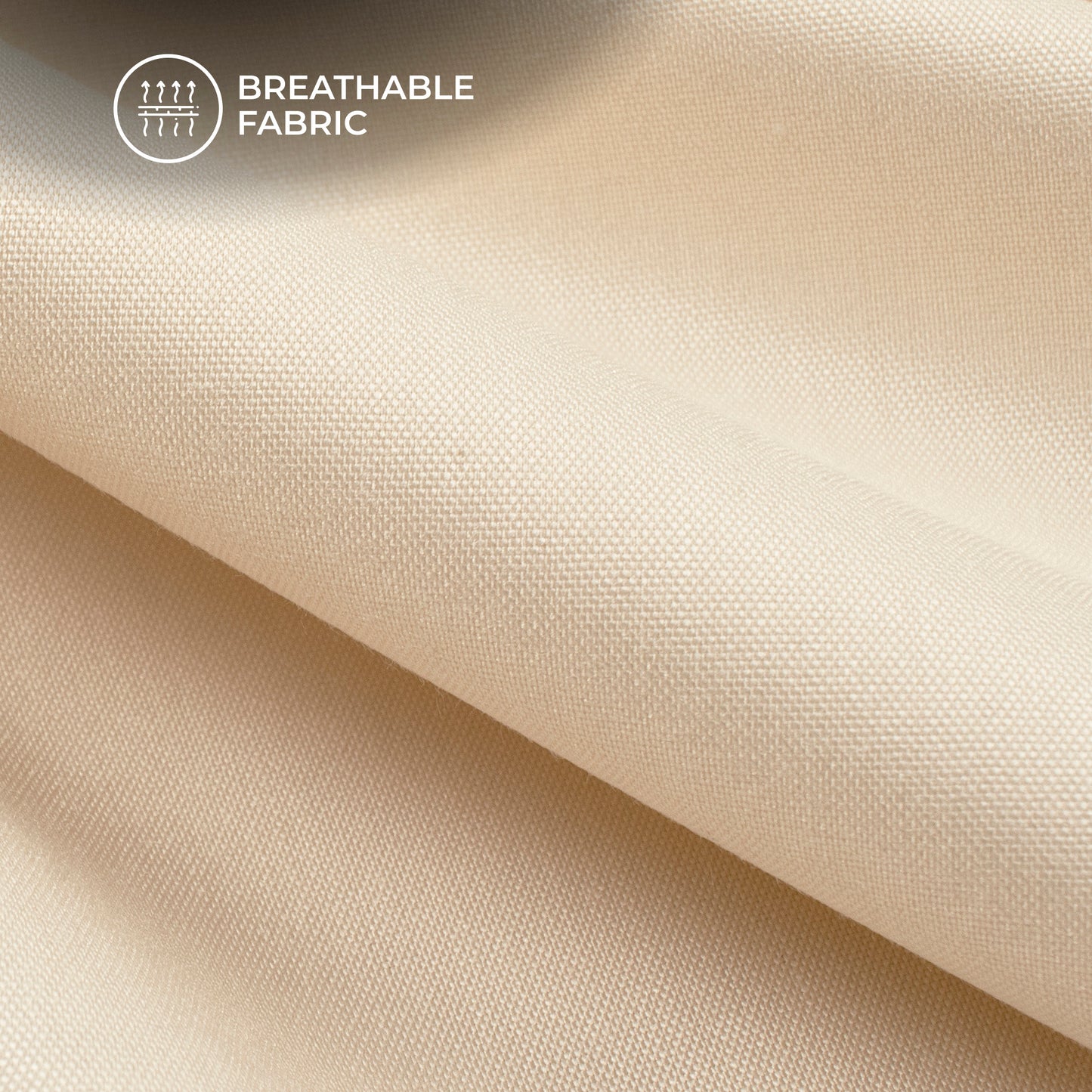 Beige Cream Plain Soft Touch Cotton Shirting Fabric (Width 58 Inches)