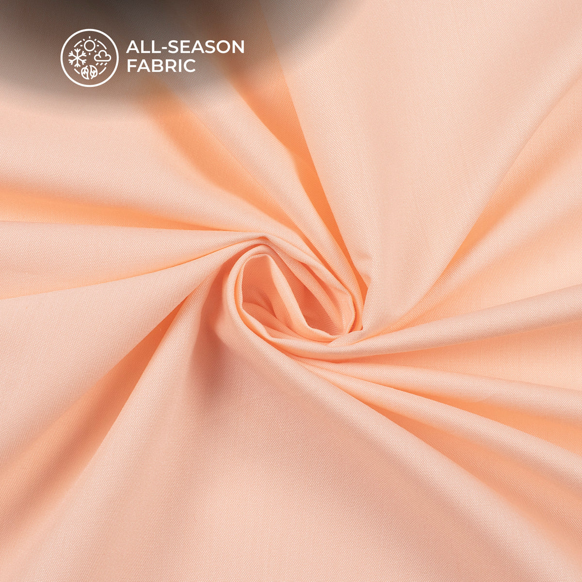Peach Plain Soft Touch Cotton Shirting Fabric (Width 58 Inches)