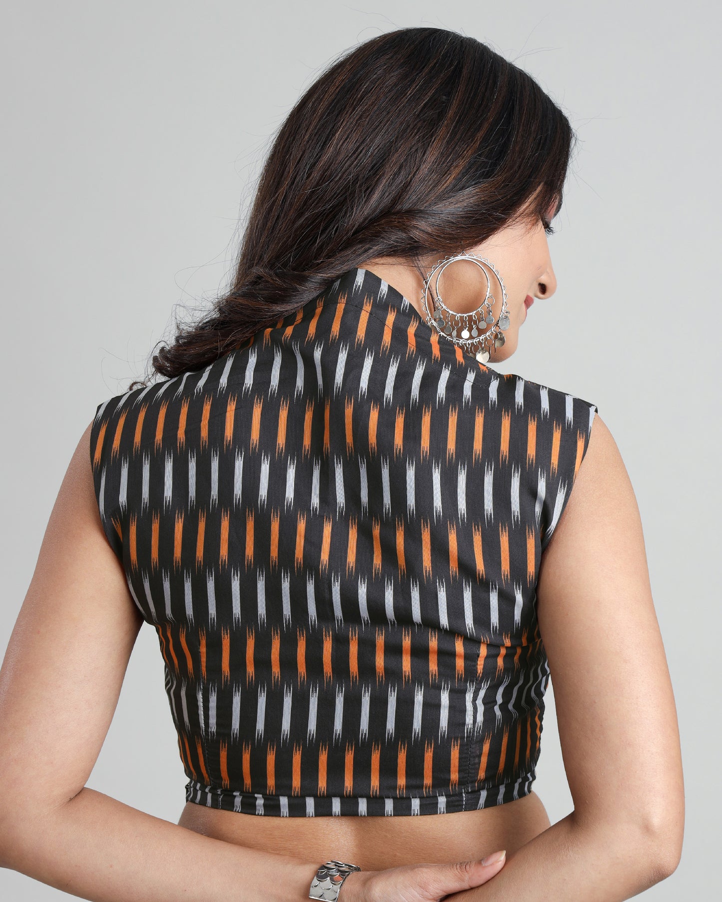 Crafted For Confidence: Sleeveless Ikkat Print Blouse