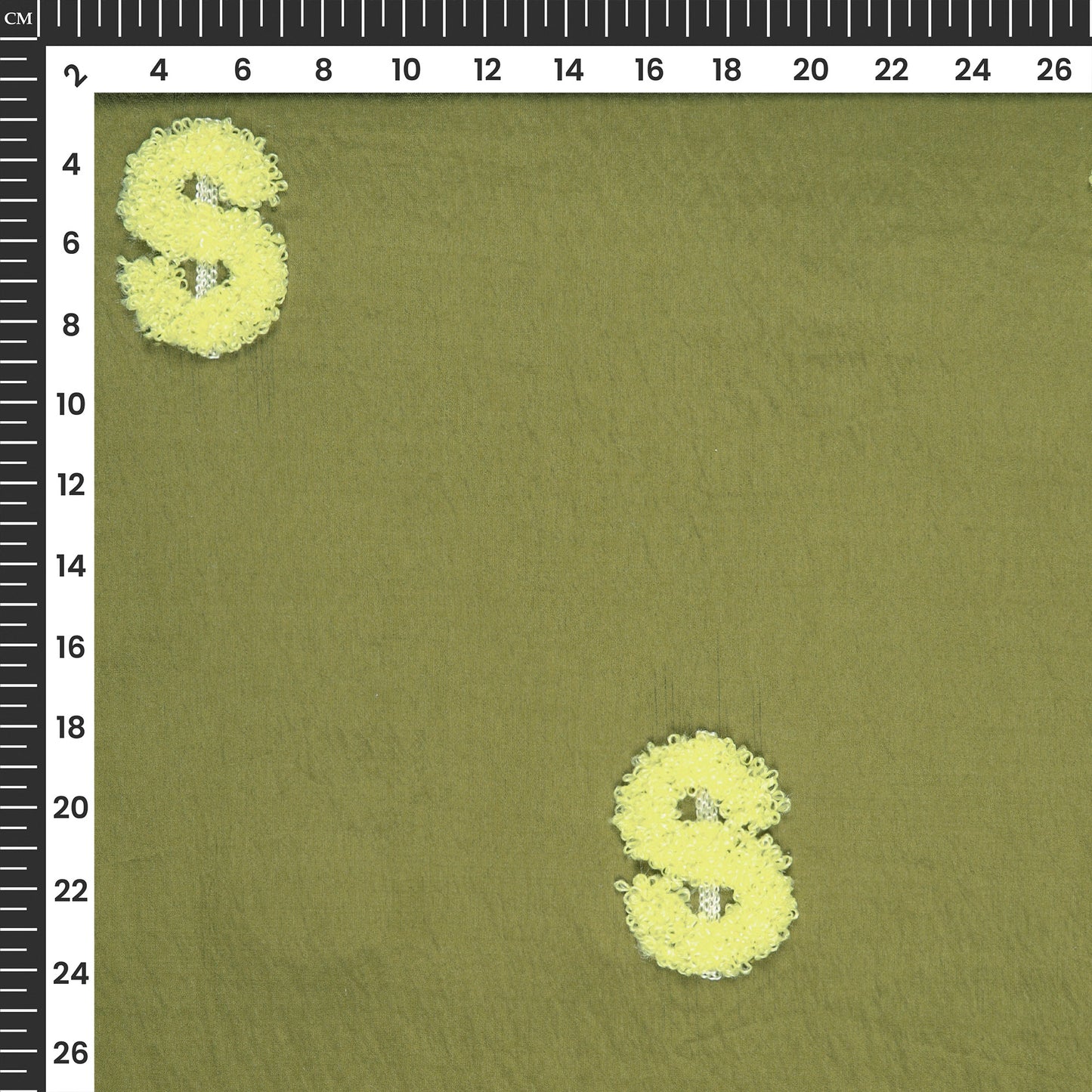 Exclusive Mehndi Green Tufted Embroidery Work Viscose Nylon Fabric