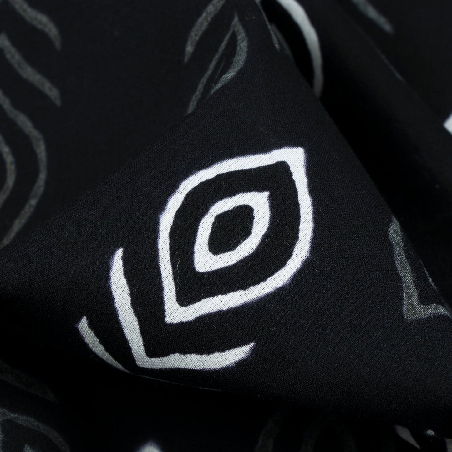 Monochrome Booti Pattern Handblock Cotton Fabric