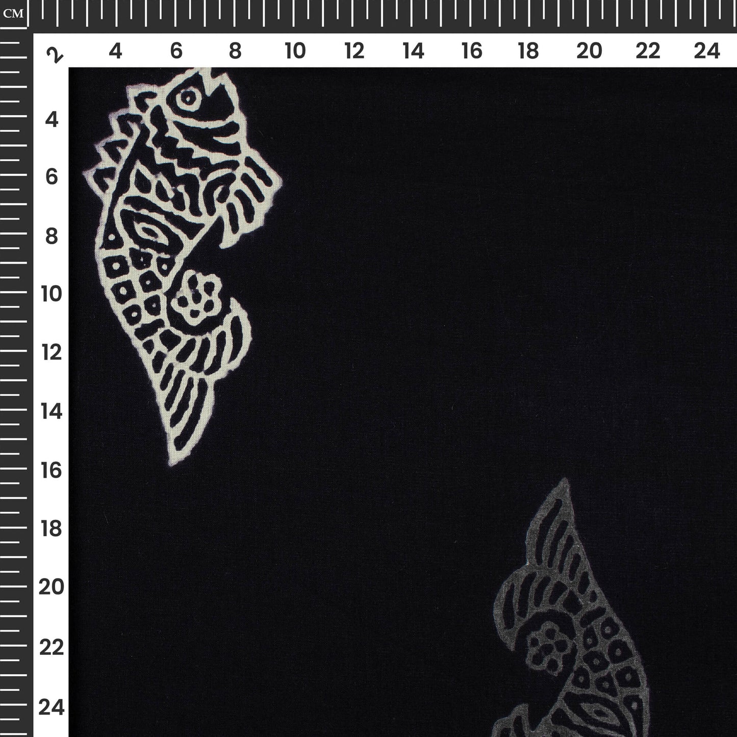 Monochrome Quirky Pattern Handblock Cotton Fabric