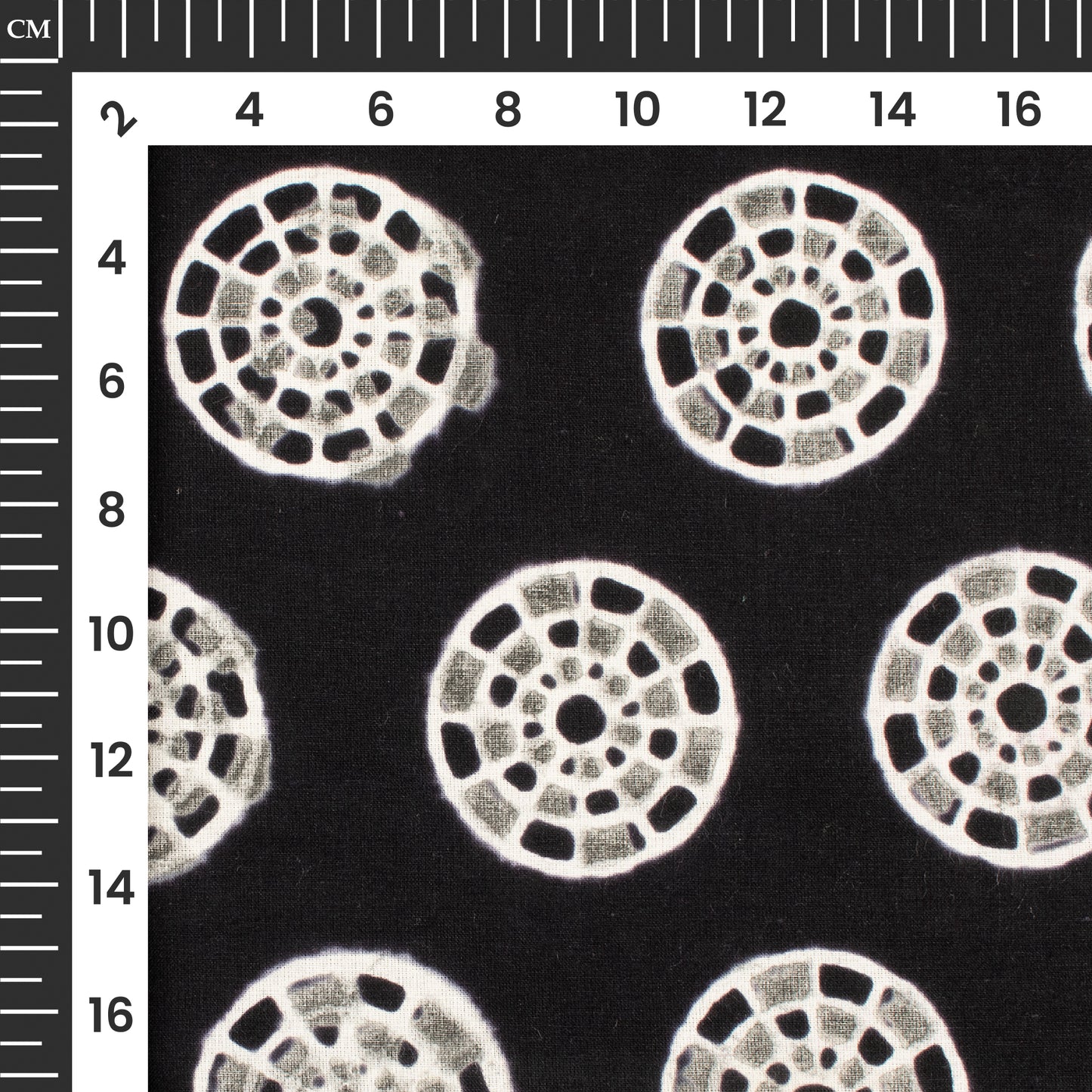 Monochrome Geometric Pattern Handblock Cotton Fabric