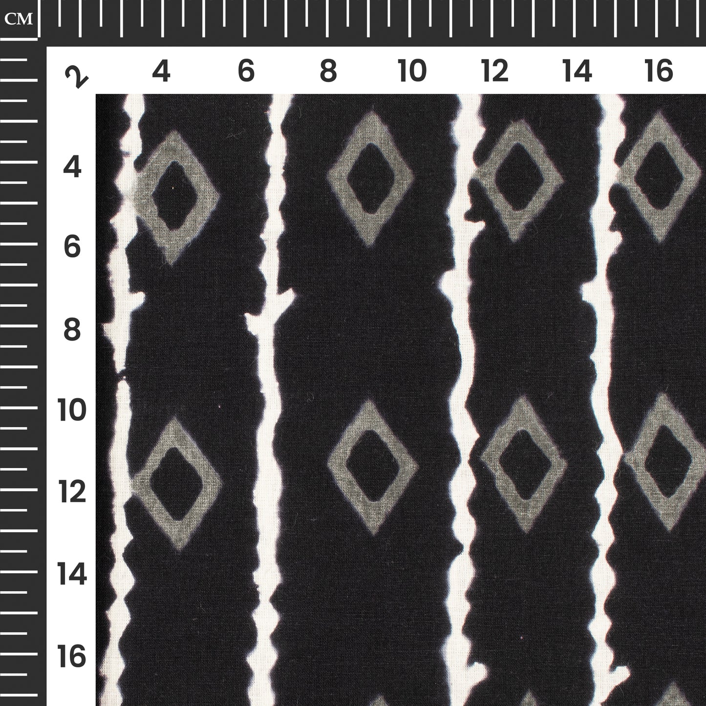 Monochrome Stripes Pattern Handblock Cotton Fabric