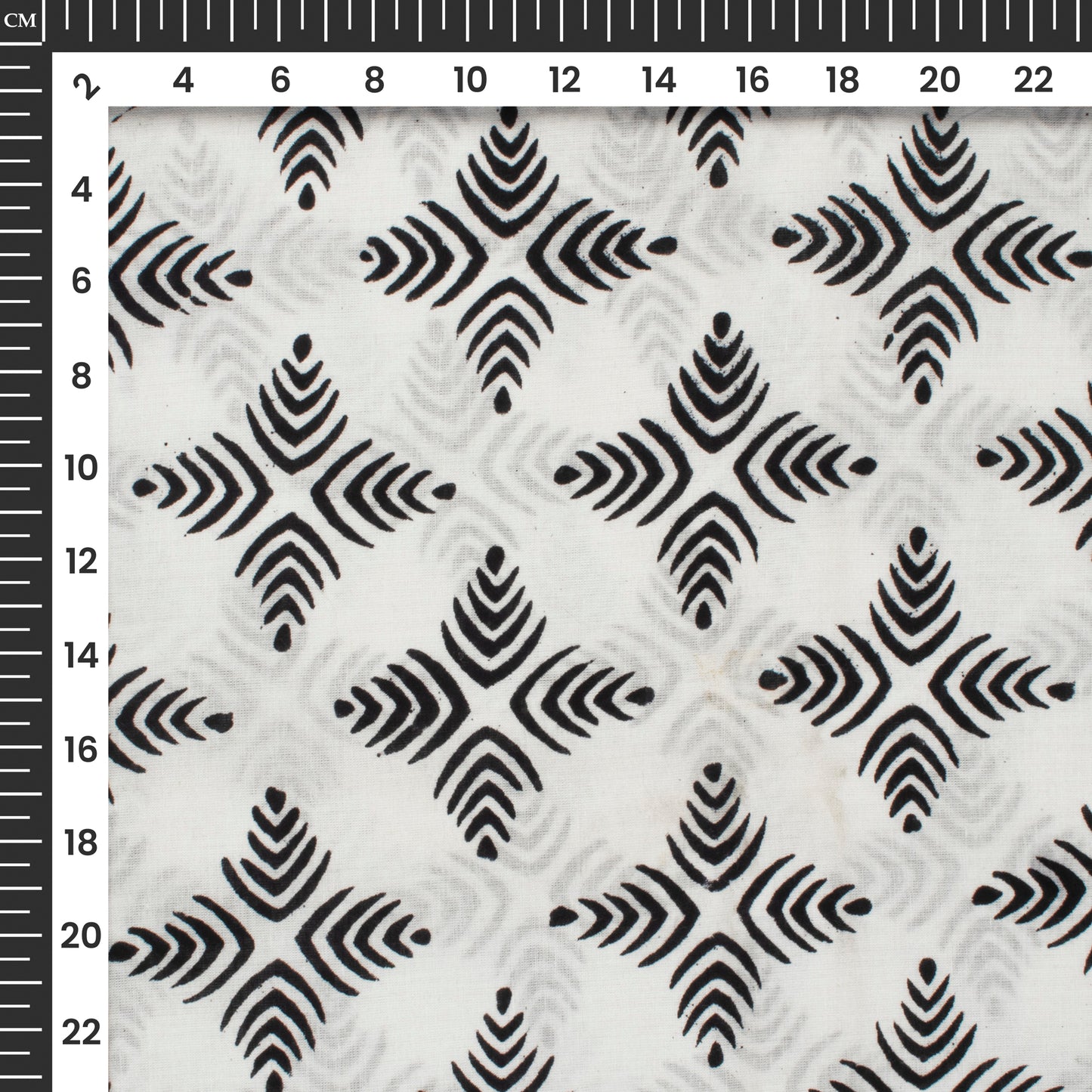 Monochrome Traditional Pattern Handblock Cotton Fabric