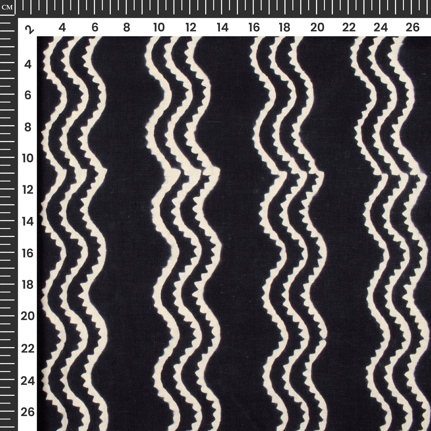 Monochrome Leheriya Handblock Cotton Fabric