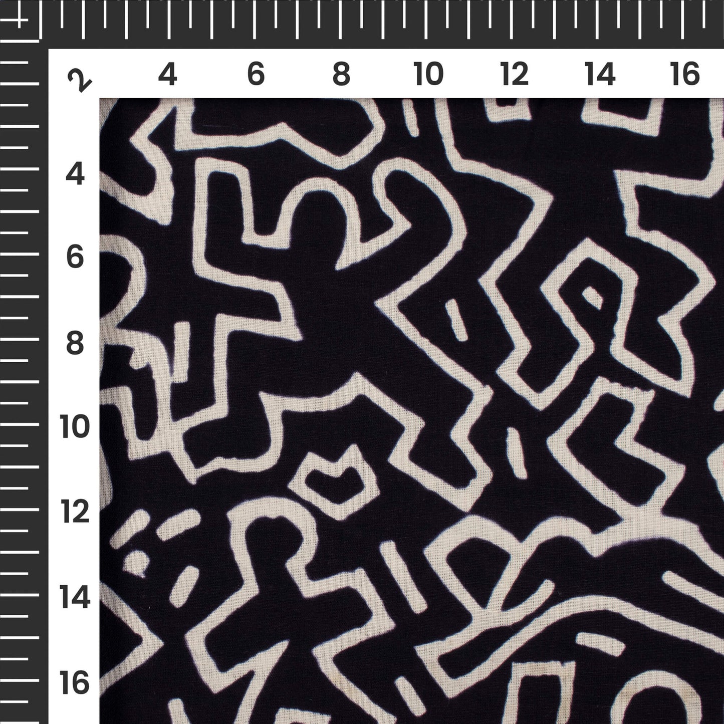 Monochrome Quirky Handblock Cotton Fabric