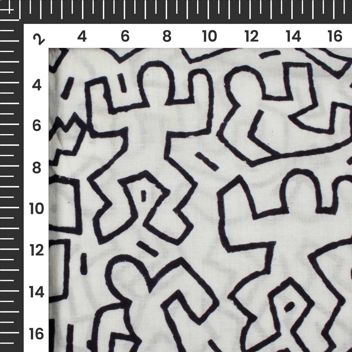 Monochrome Quirky Handblock Cotton Fabric