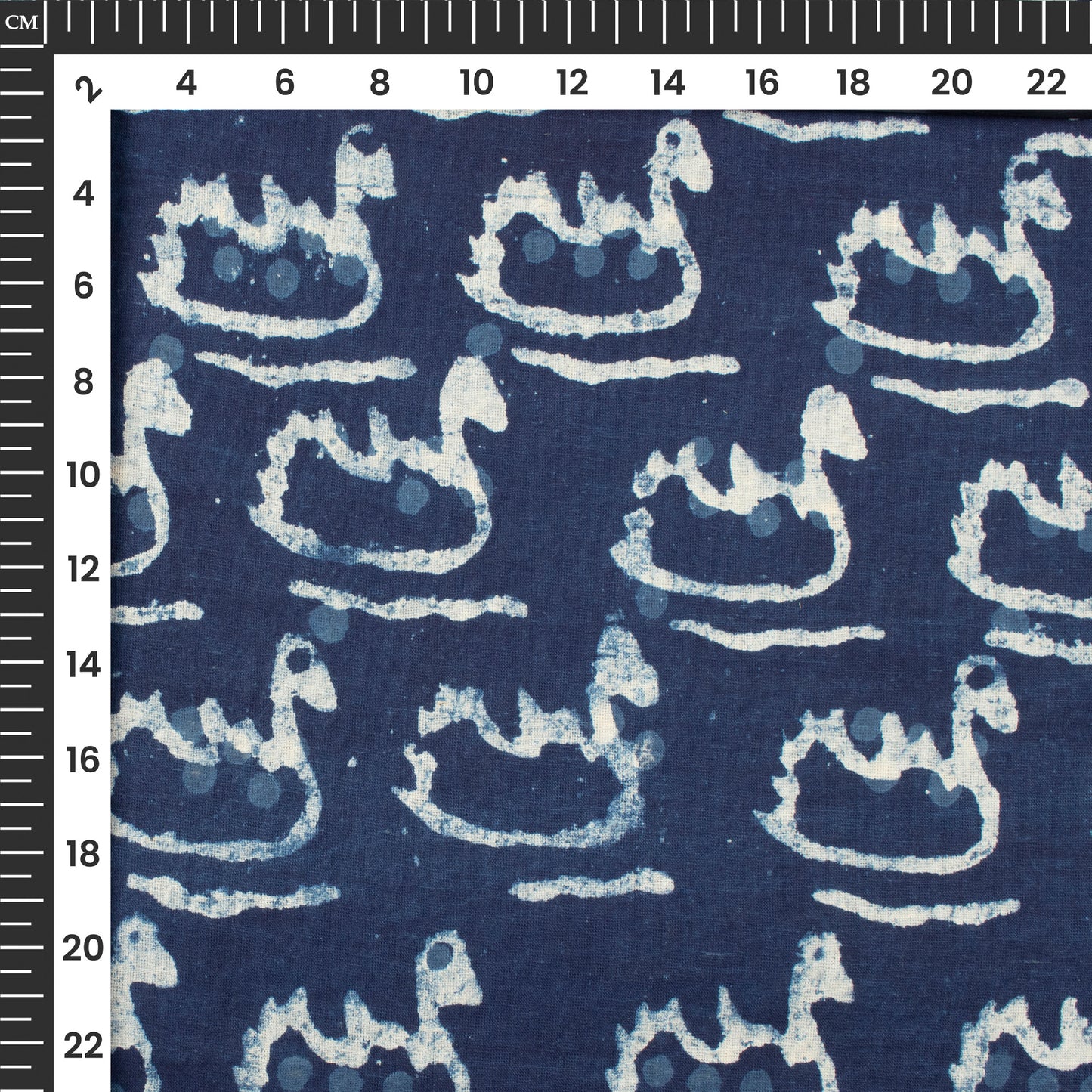 Indigo Quirky Handblock Pure Cotton Fabric