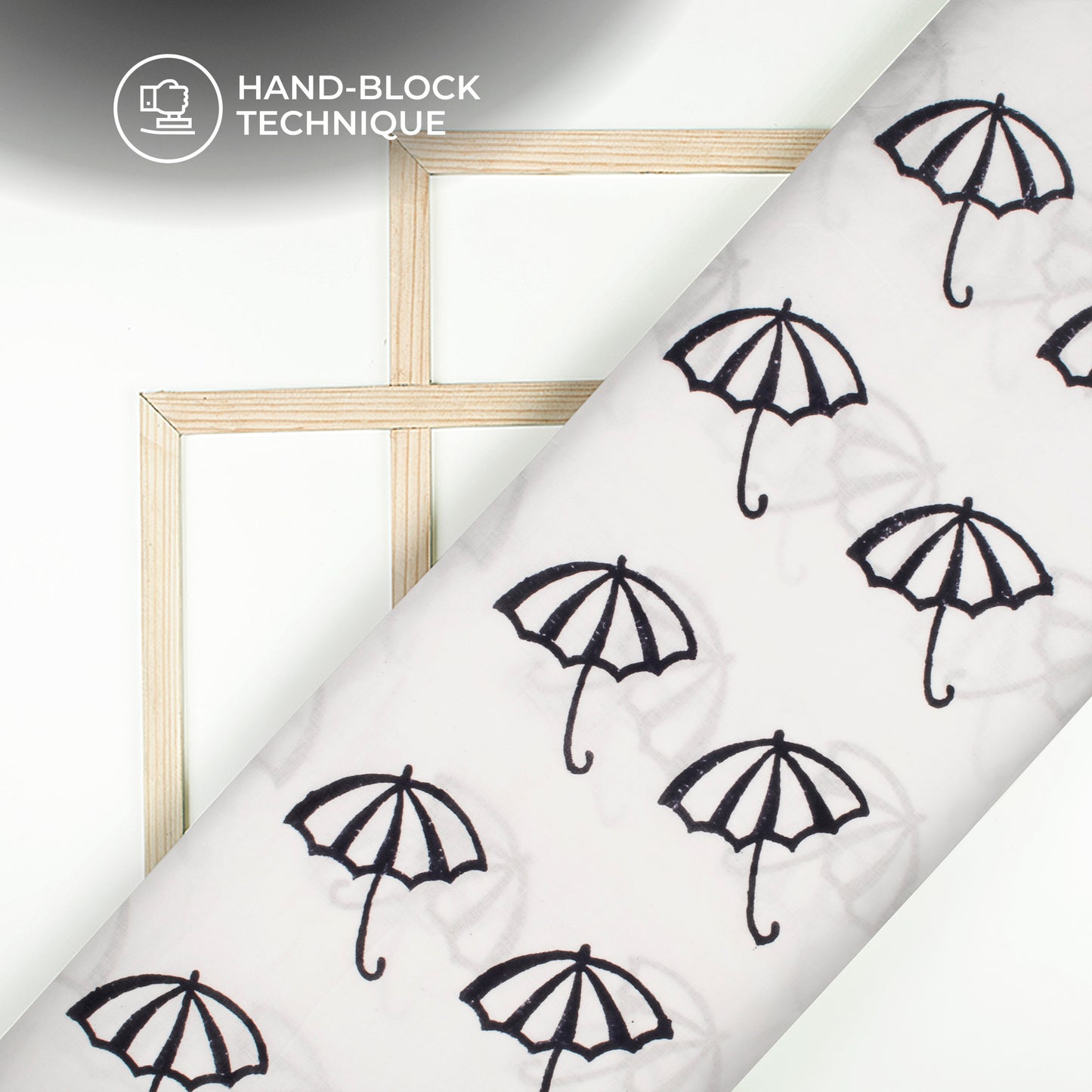 Monochrome Handblock Pure Cotton Fabric