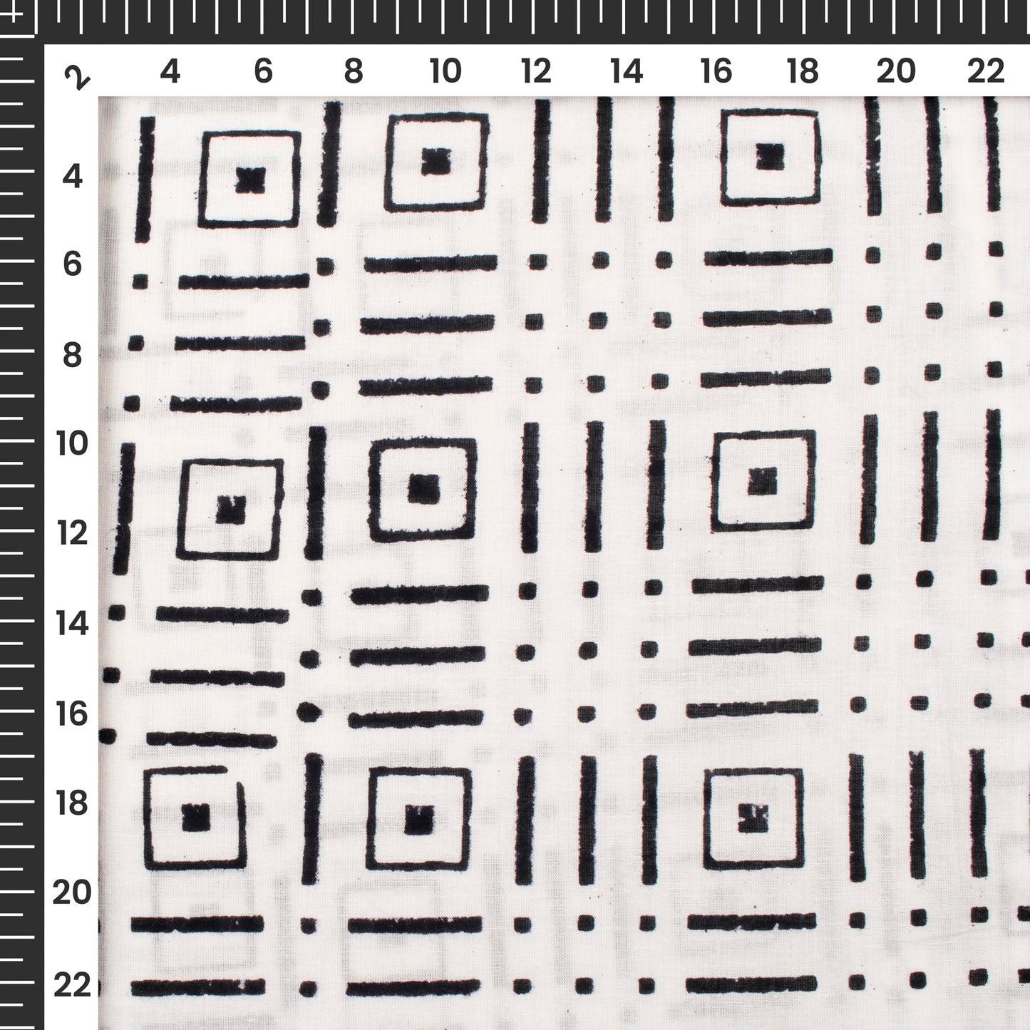 Monochrome Handblock Pure Cotton Fabric