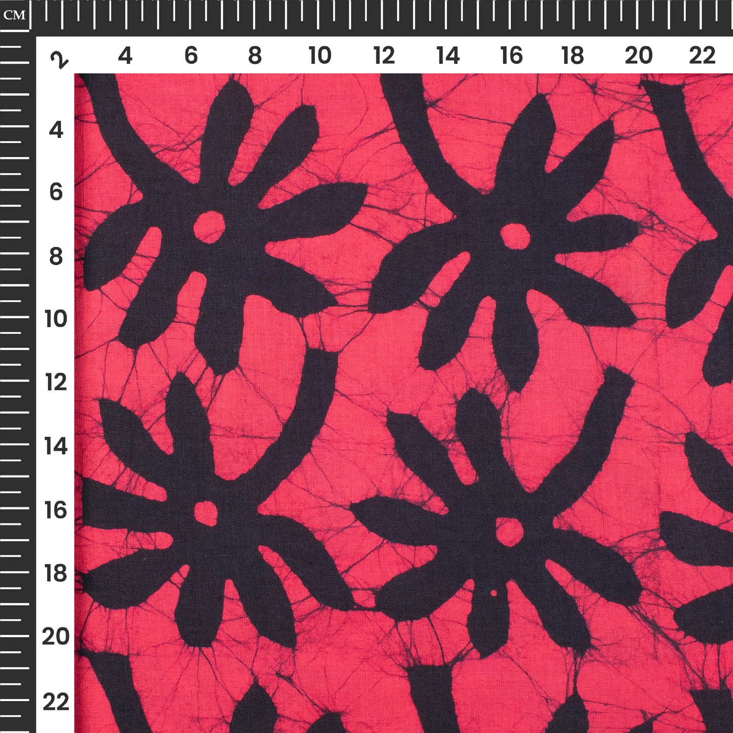 Pink Floral Handblock Pure Cotton Fabric