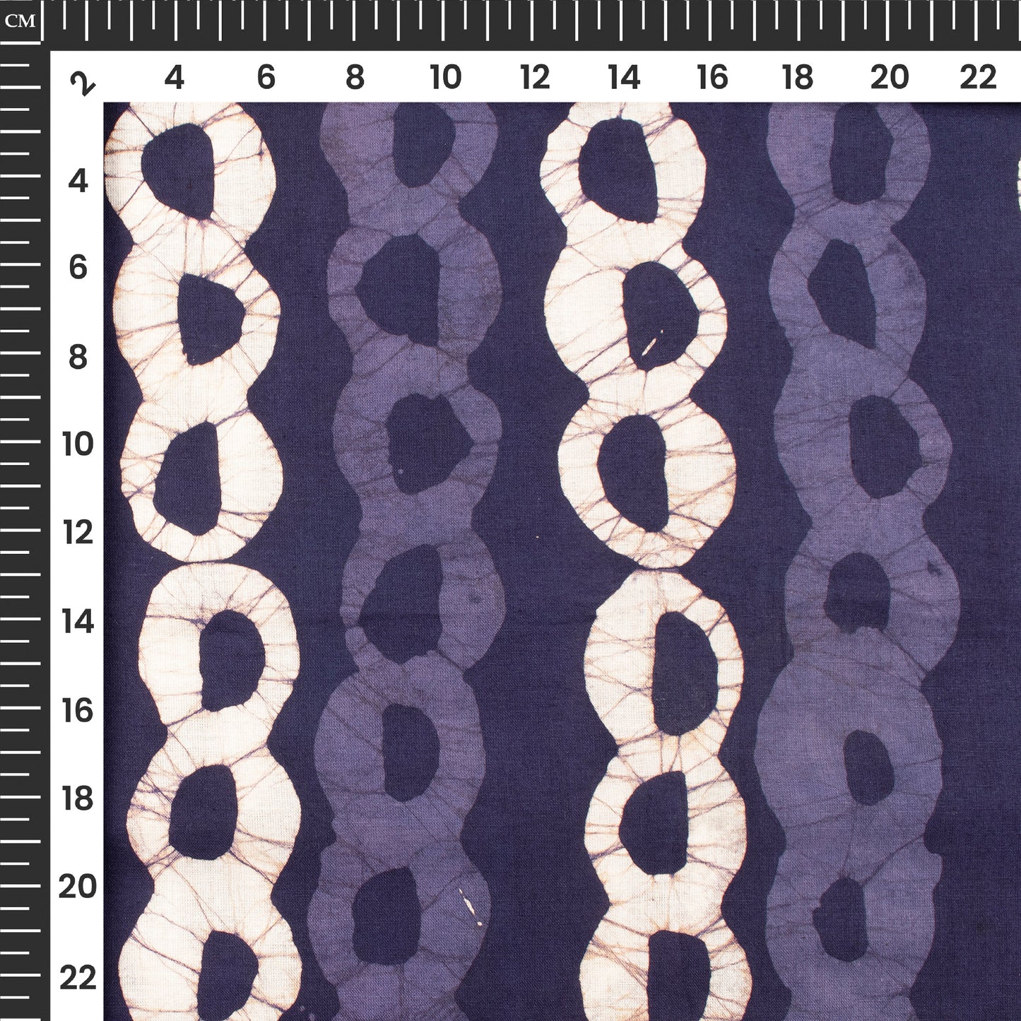 Indigo Geometric Handblock Pure Cotton Fabric