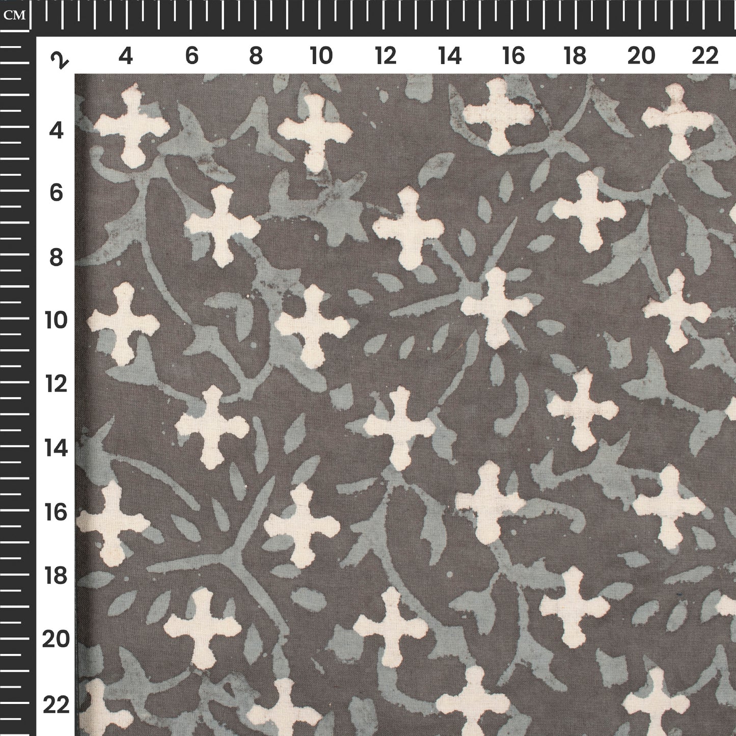 Millstone Grey Handblock Pure Cotton Fabric