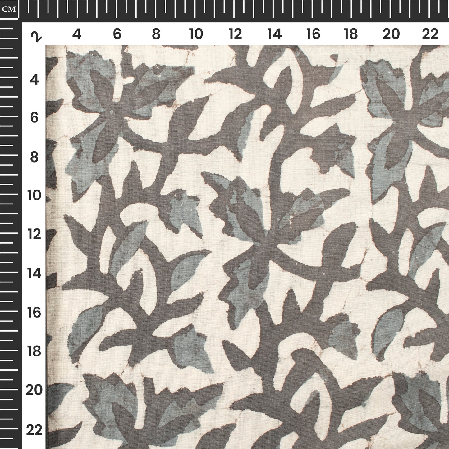 Cream Floral Handblock Pure Cotton Fabric
