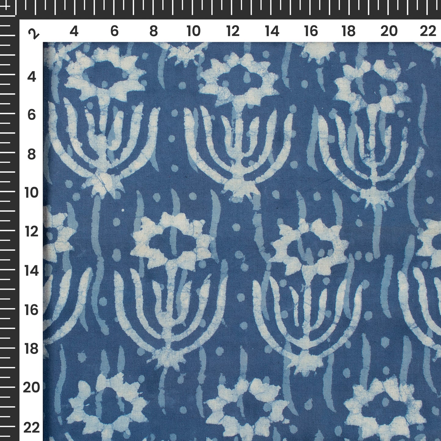 Indigo Handblock Pure Cotton Fabric