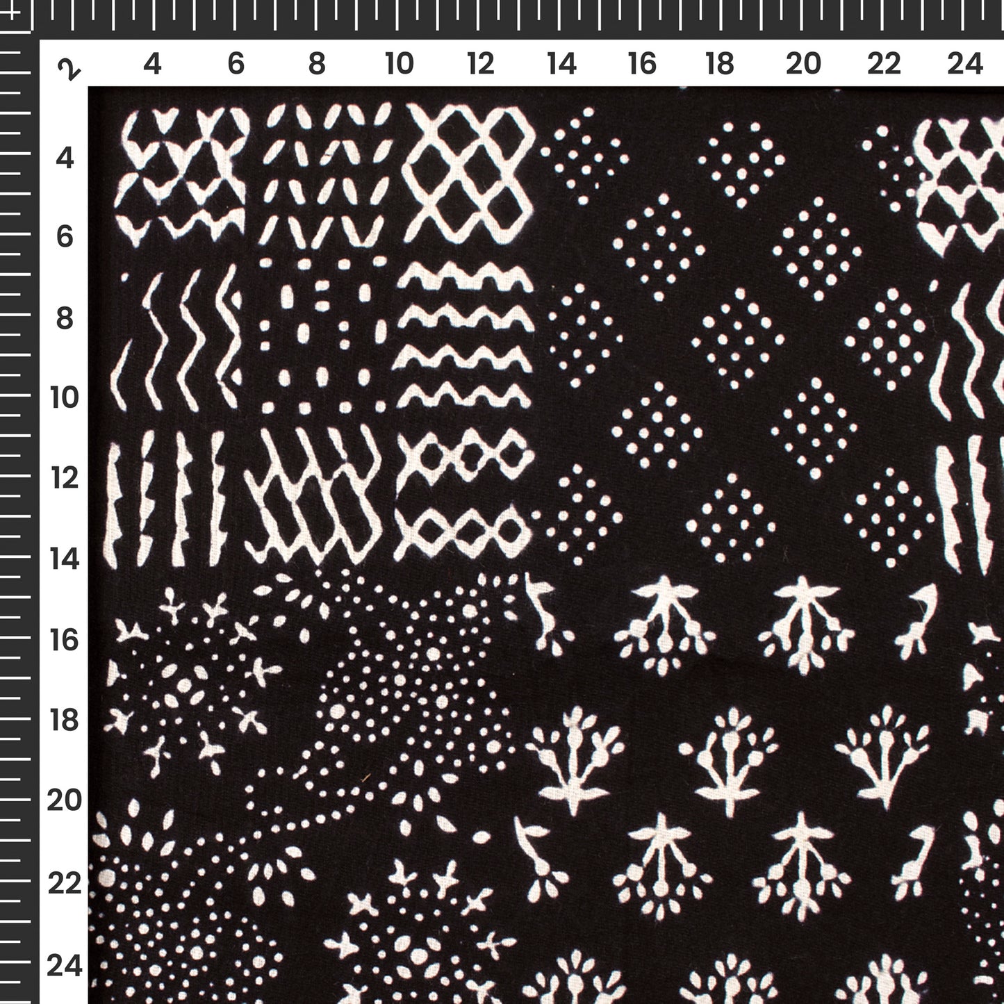 Monochrome Handblock Pure Cotton Fabric