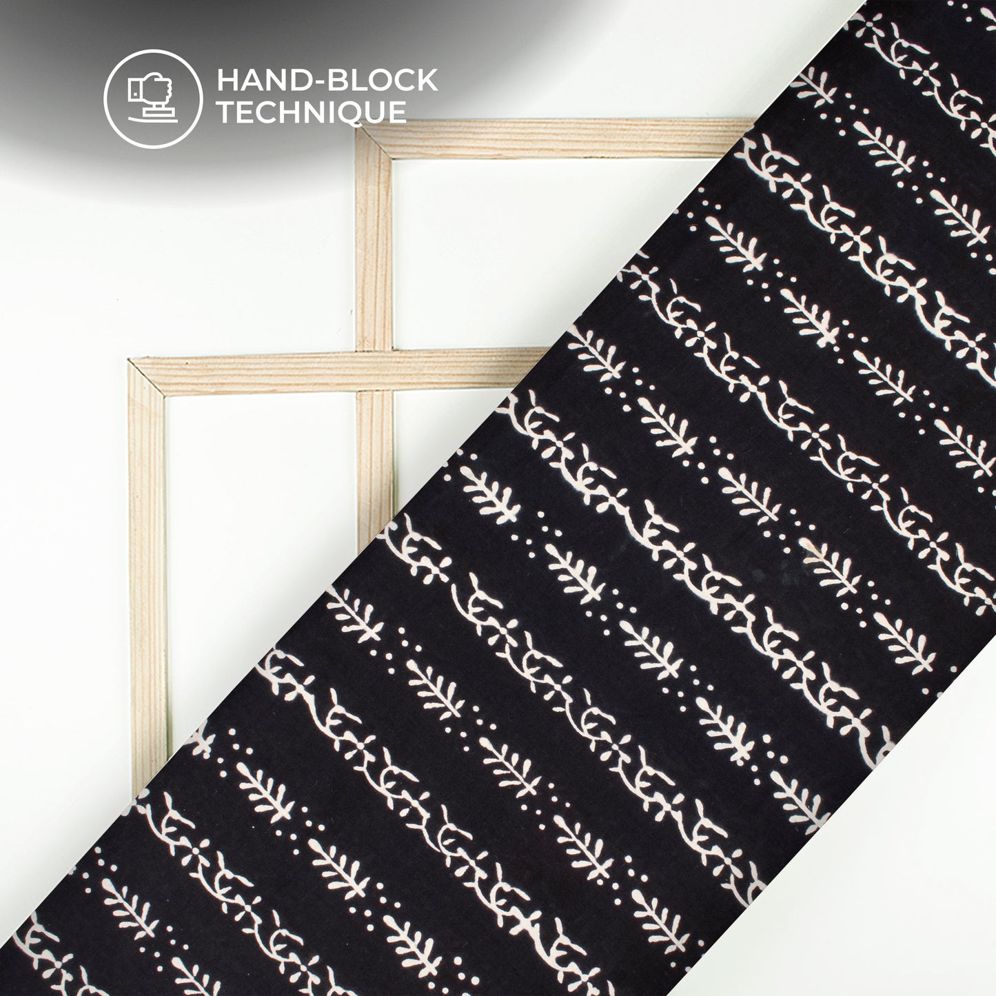 Monochrome Handblock Pure Cotton Fabric