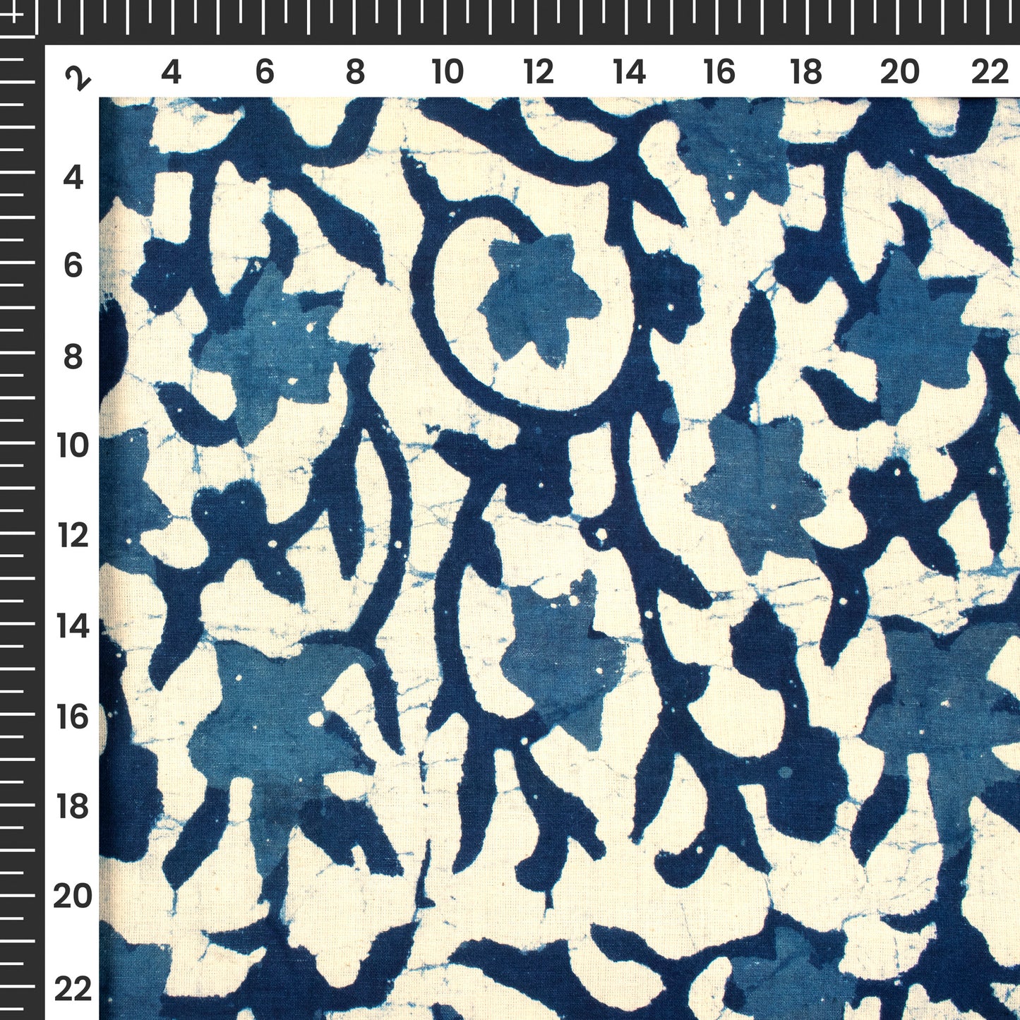 Indigo Handblock Pure Cotton Fabric
