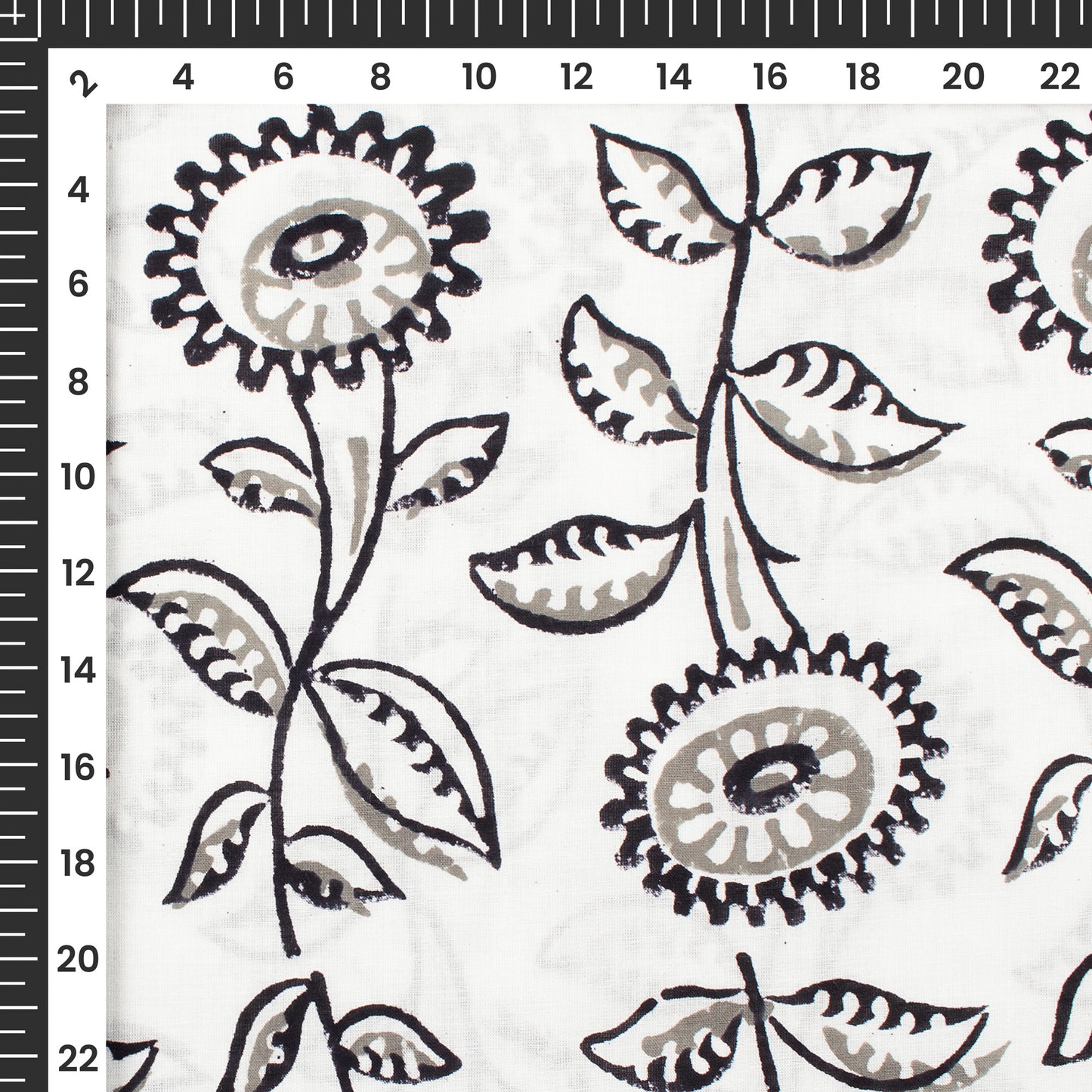 Monochrome Handblock Pure Cotton Fabric