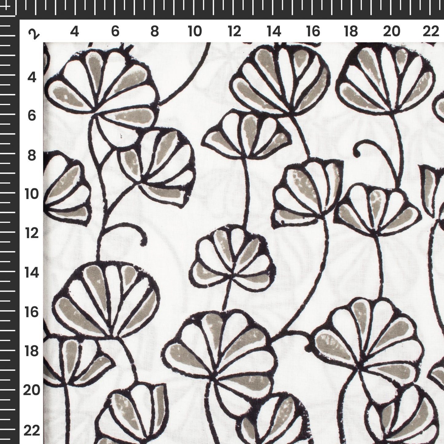 Monochrome Handblock Pure Cotton Fabric