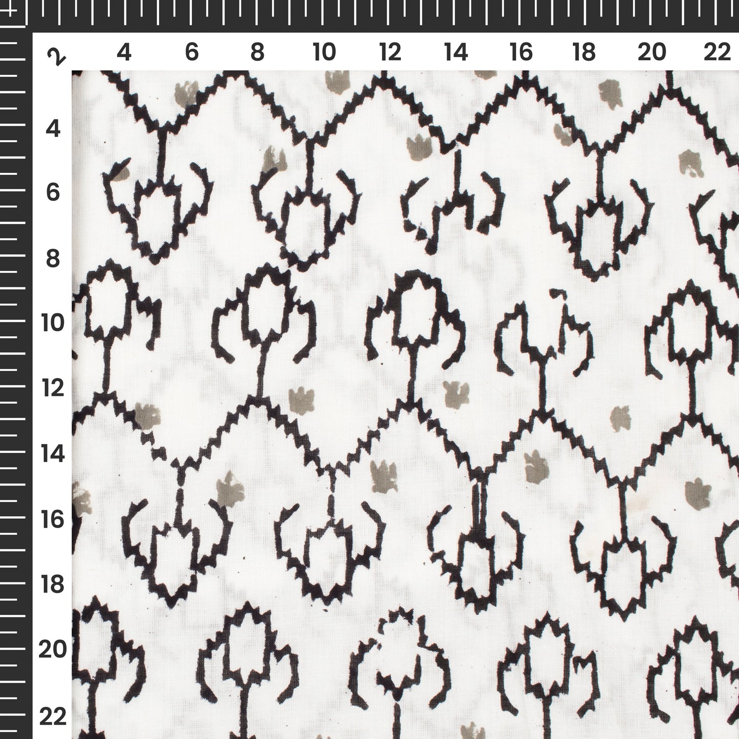 Monochrome Handblock Pure Cotton Fabric