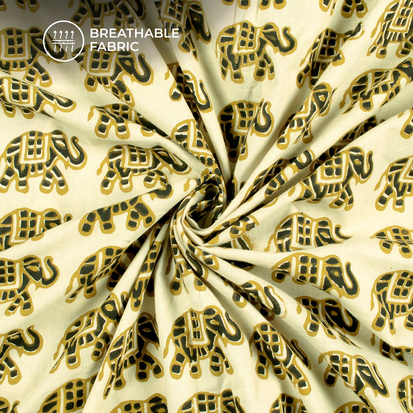 Animal Bagru Handblock Pure Cotton Fabric
