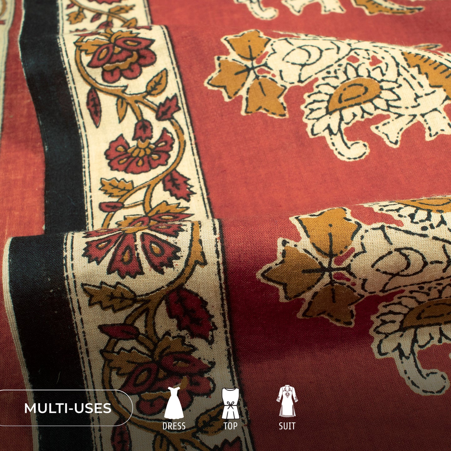 Paisley Daman Bagru Print Handblock Pure Cotton Fabric
