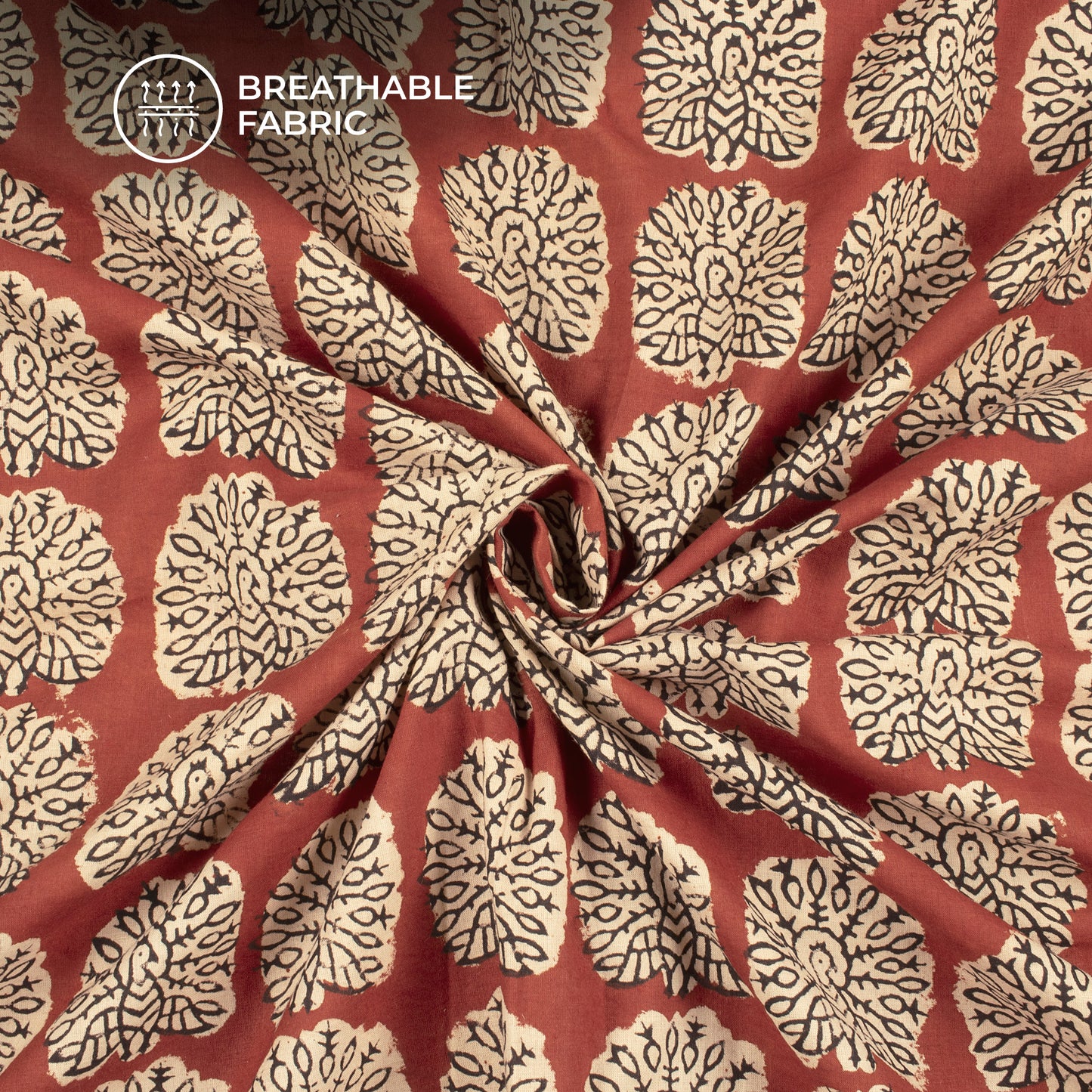 Peacock Bagru Handblock Pure Cotton Fabric