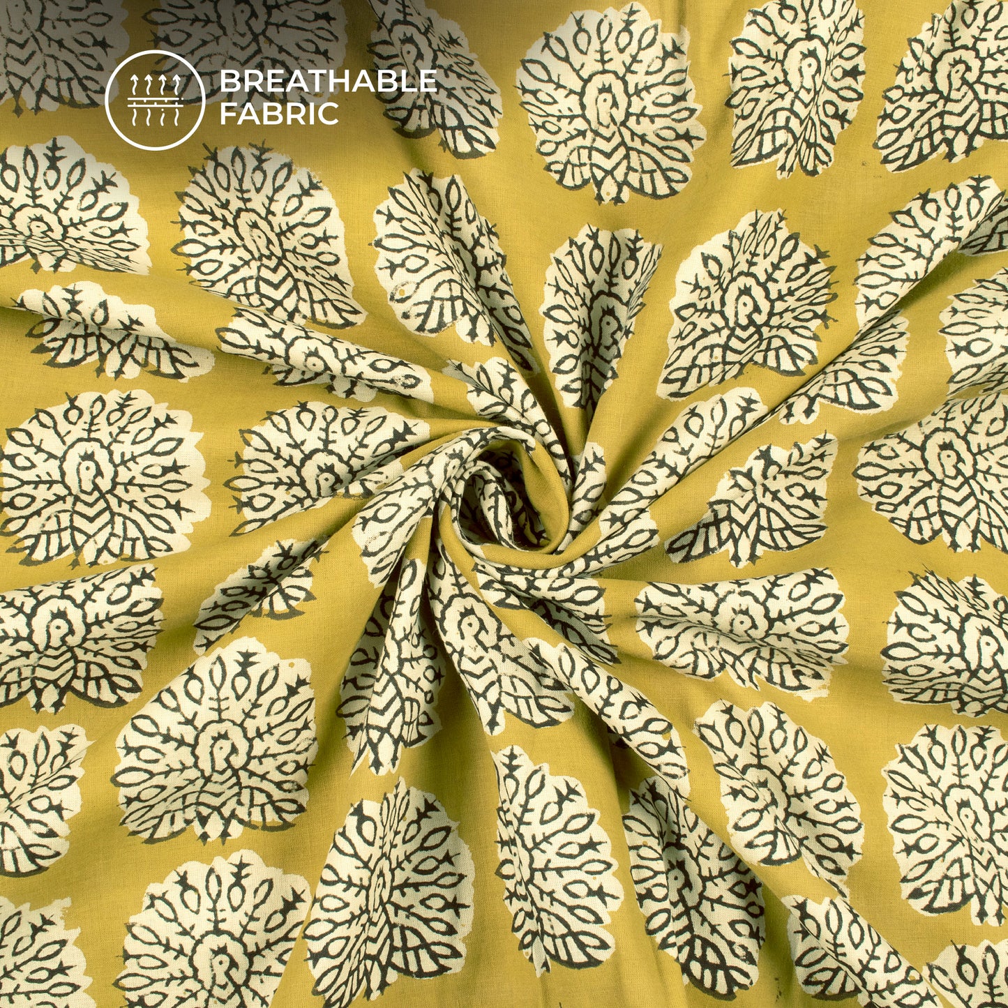 Peacock Bagru Handblock Pure Cotton Fabric